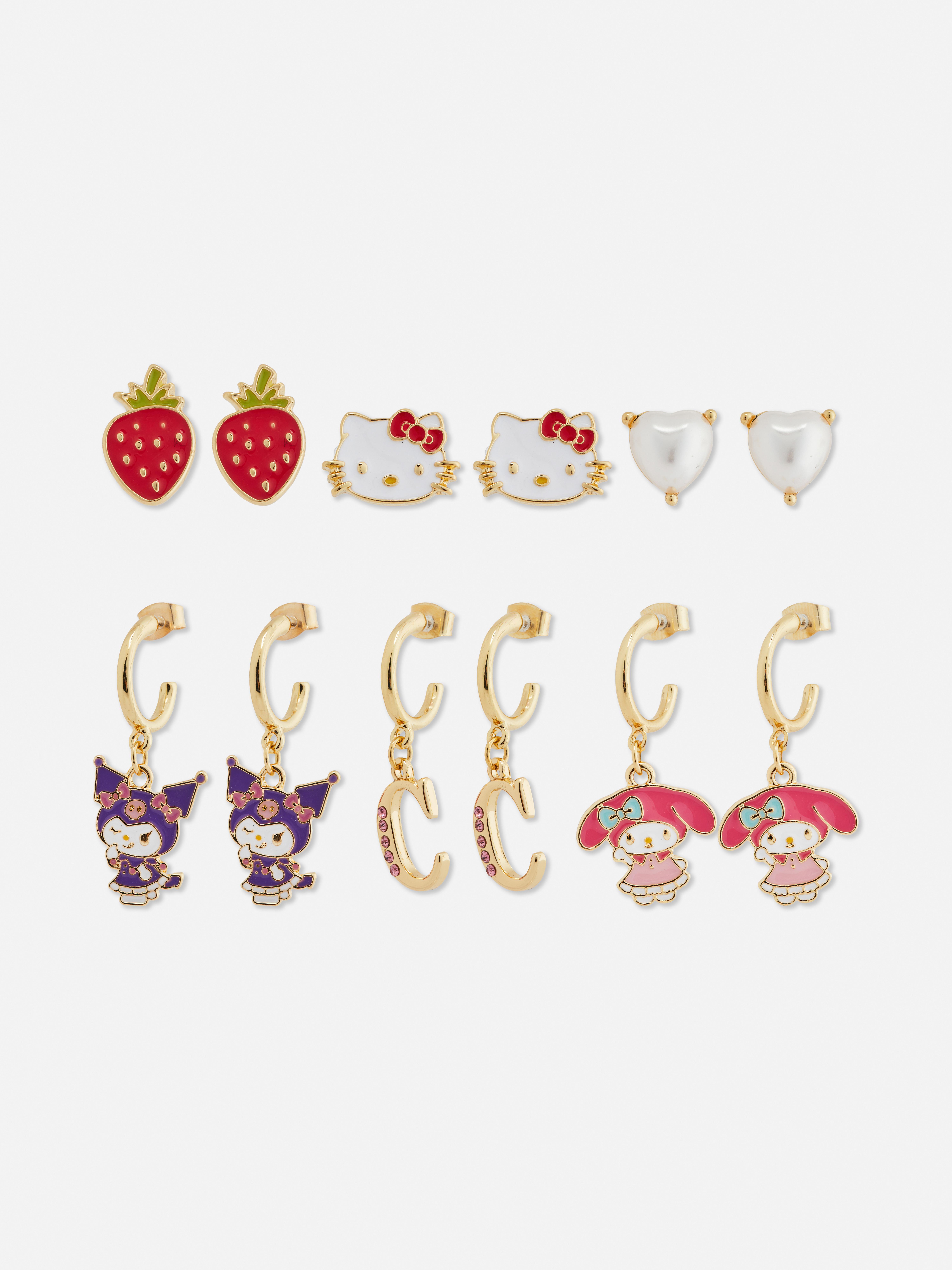 Oorbellen Hello Kitty and Friends, 6 paar