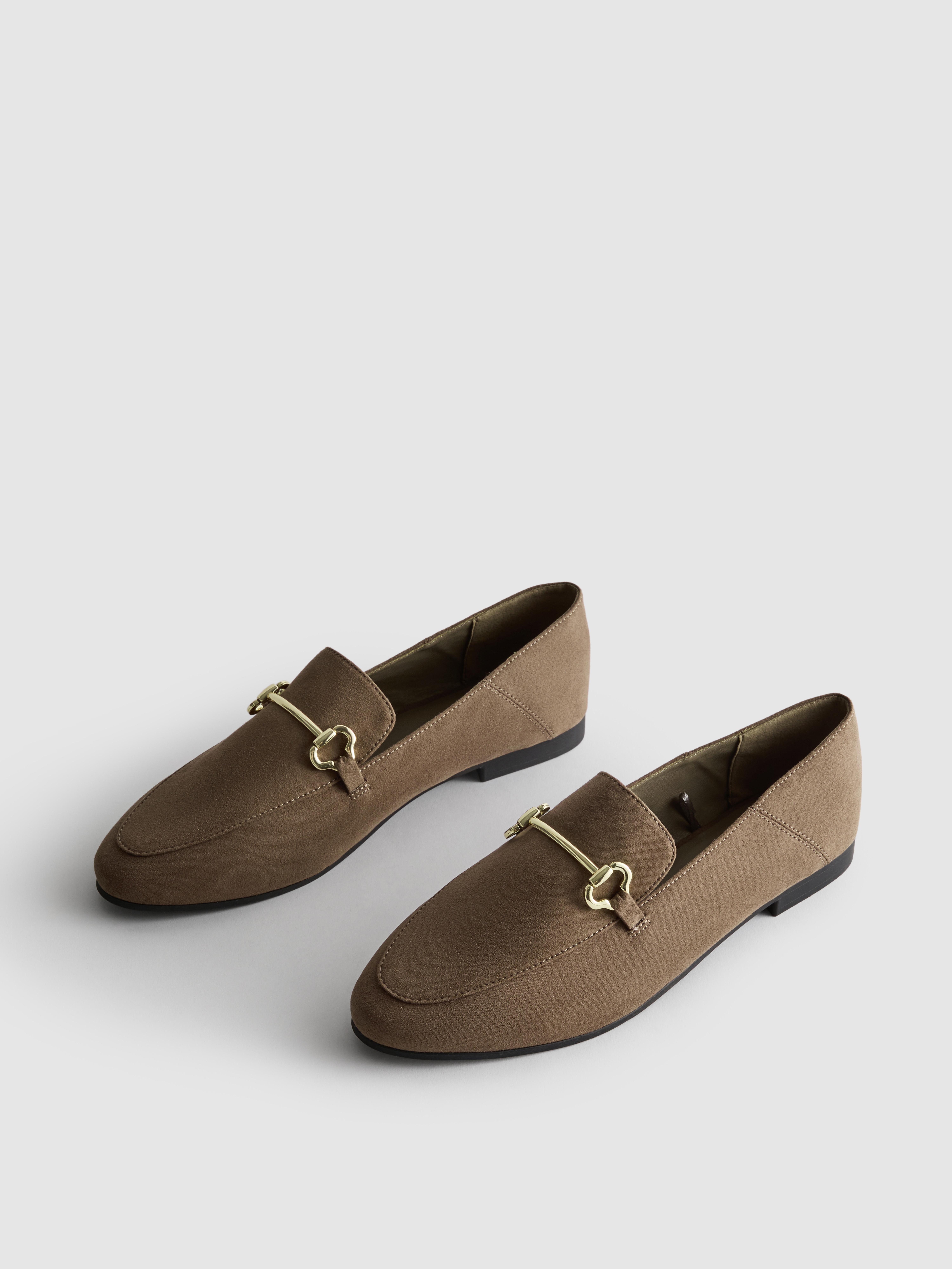 Women's Light Brown Snaffle Buckle Loafers