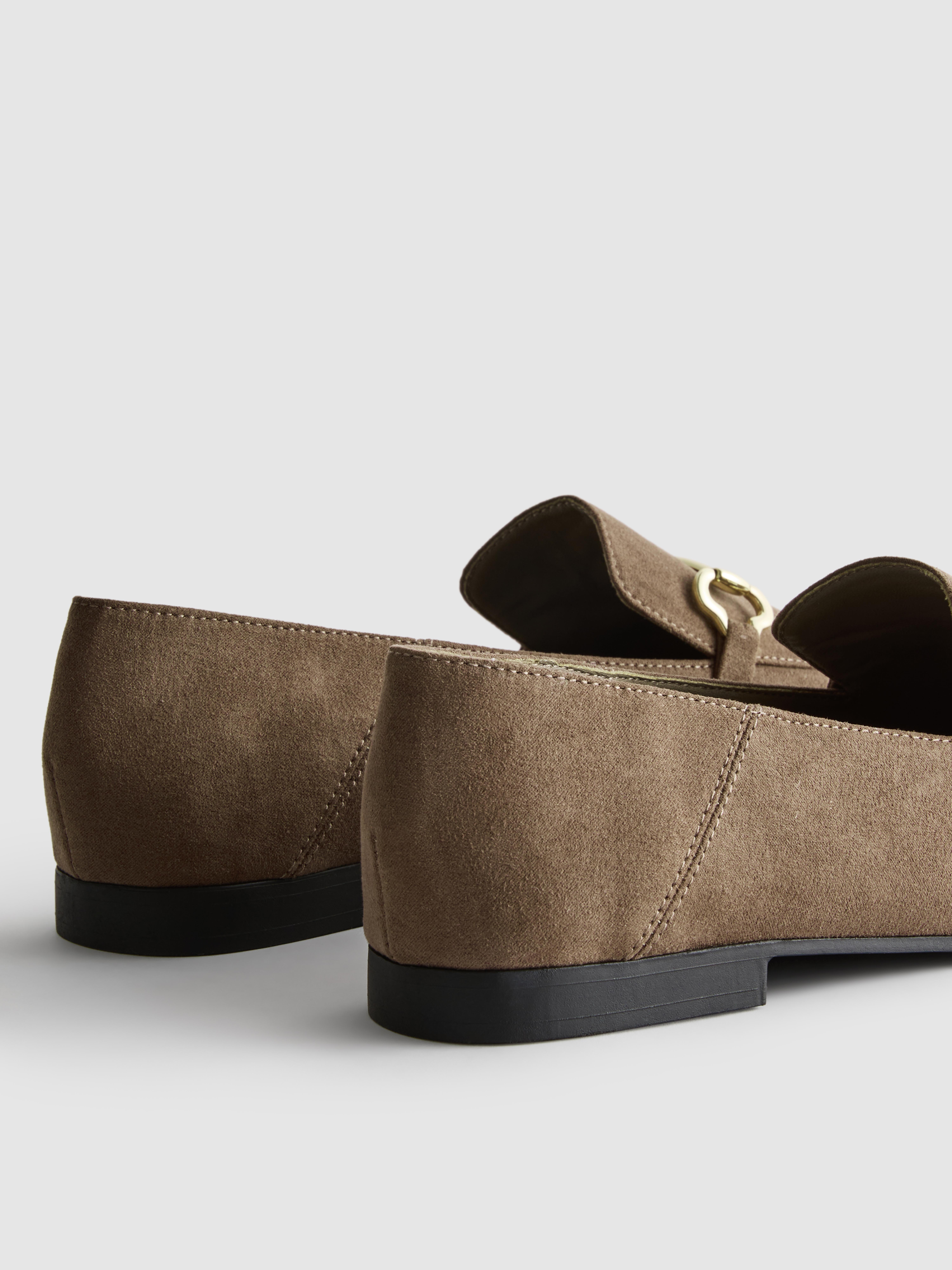 Women's Light Brown Snaffle Buckle Loafers