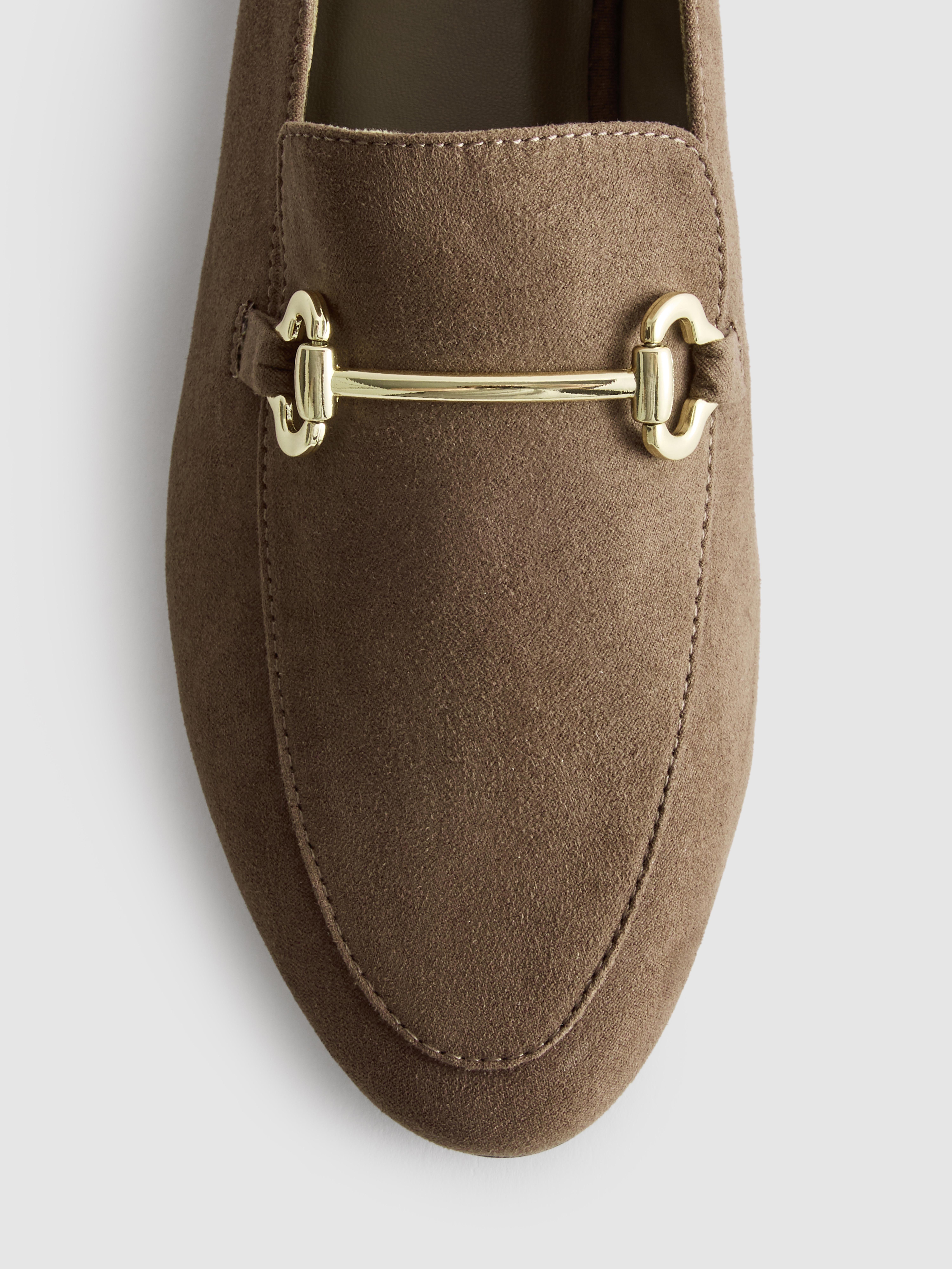 Women's Light Brown Snaffle Buckle Loafers