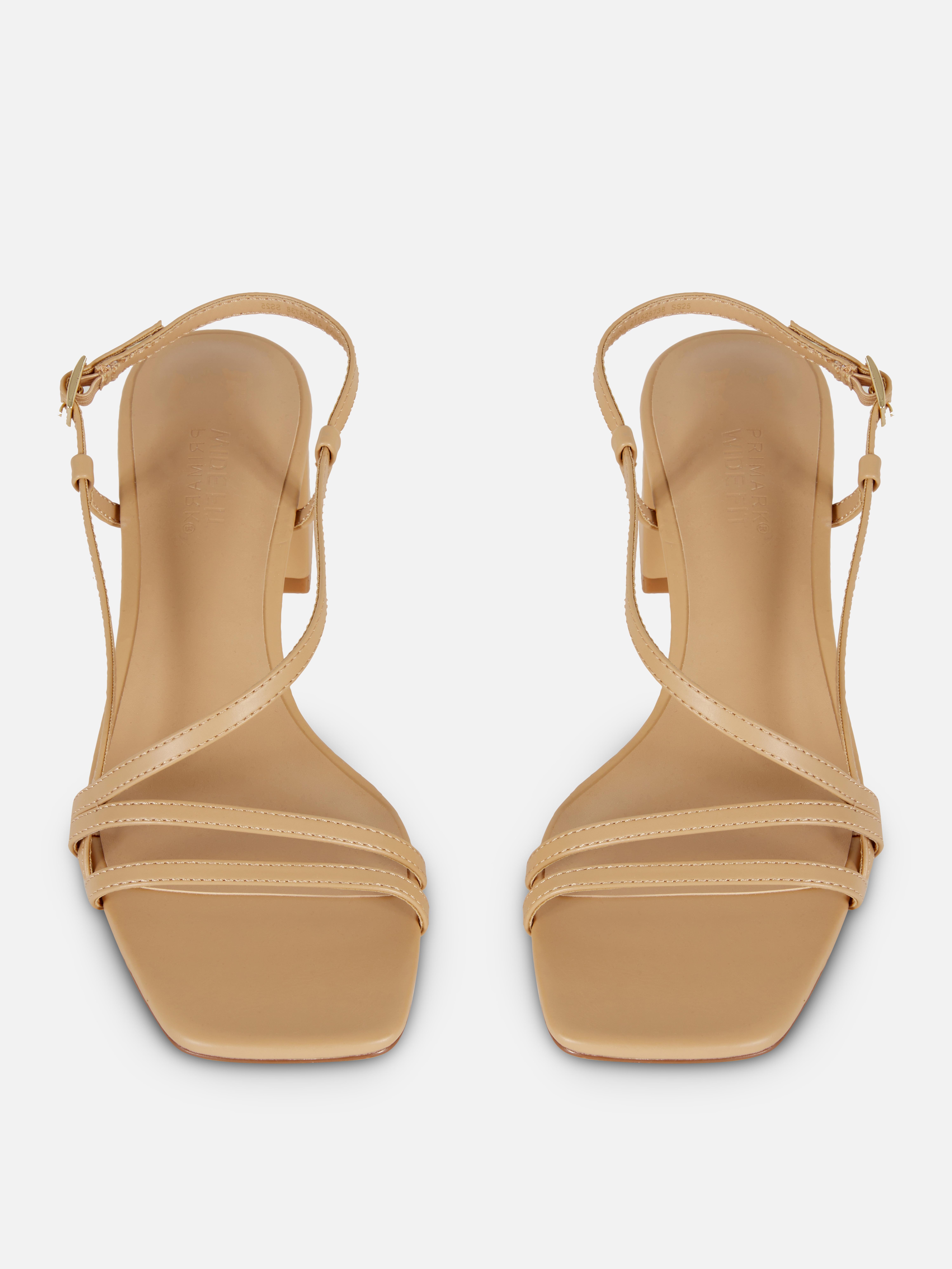 Slingback-Sandaletten mit eckiger Zehenpartie