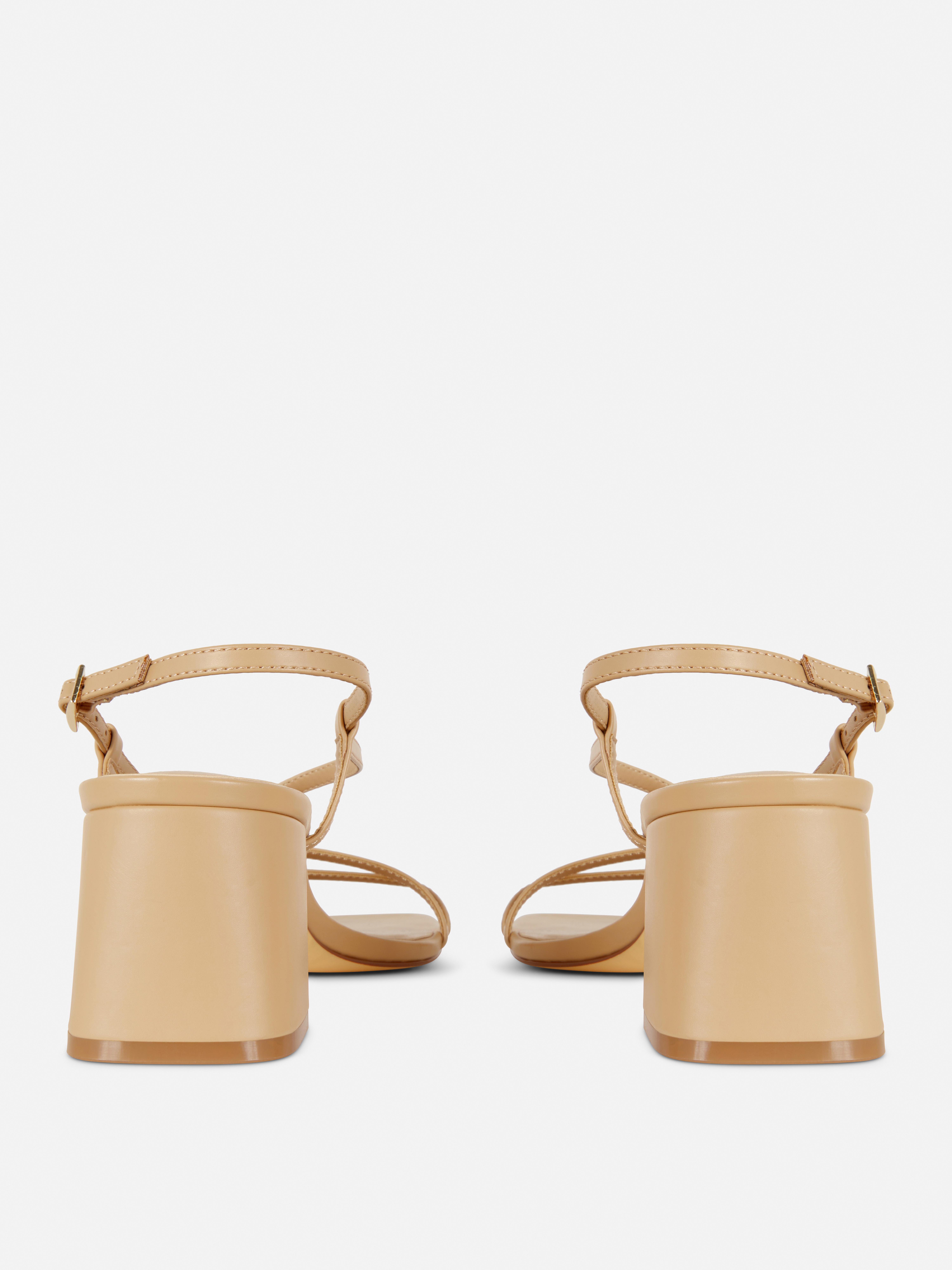 Slingback-Sandaletten mit eckiger Zehenpartie