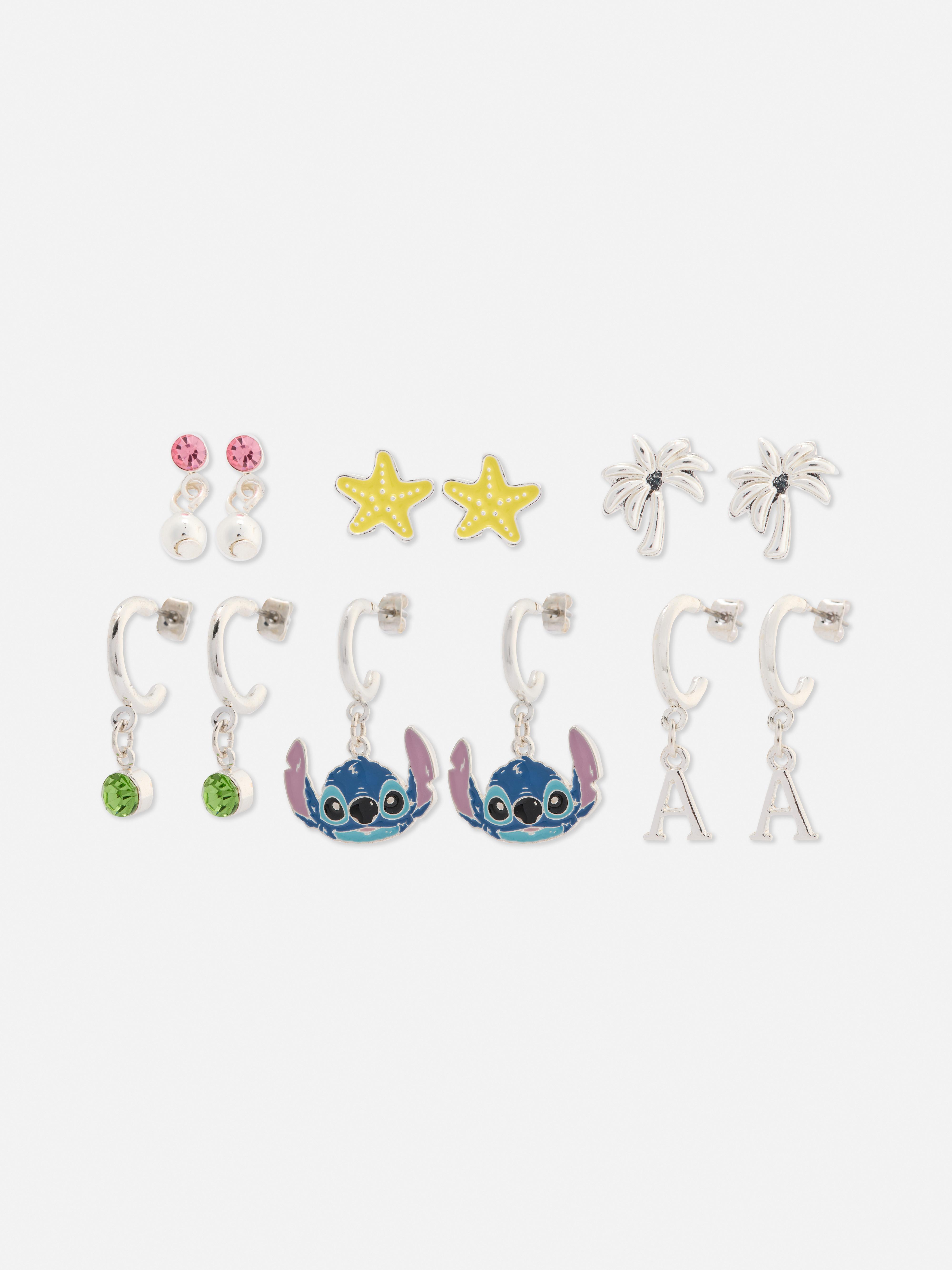 6-Pack Disney's Stitch Stud and Hoop Earrings Set