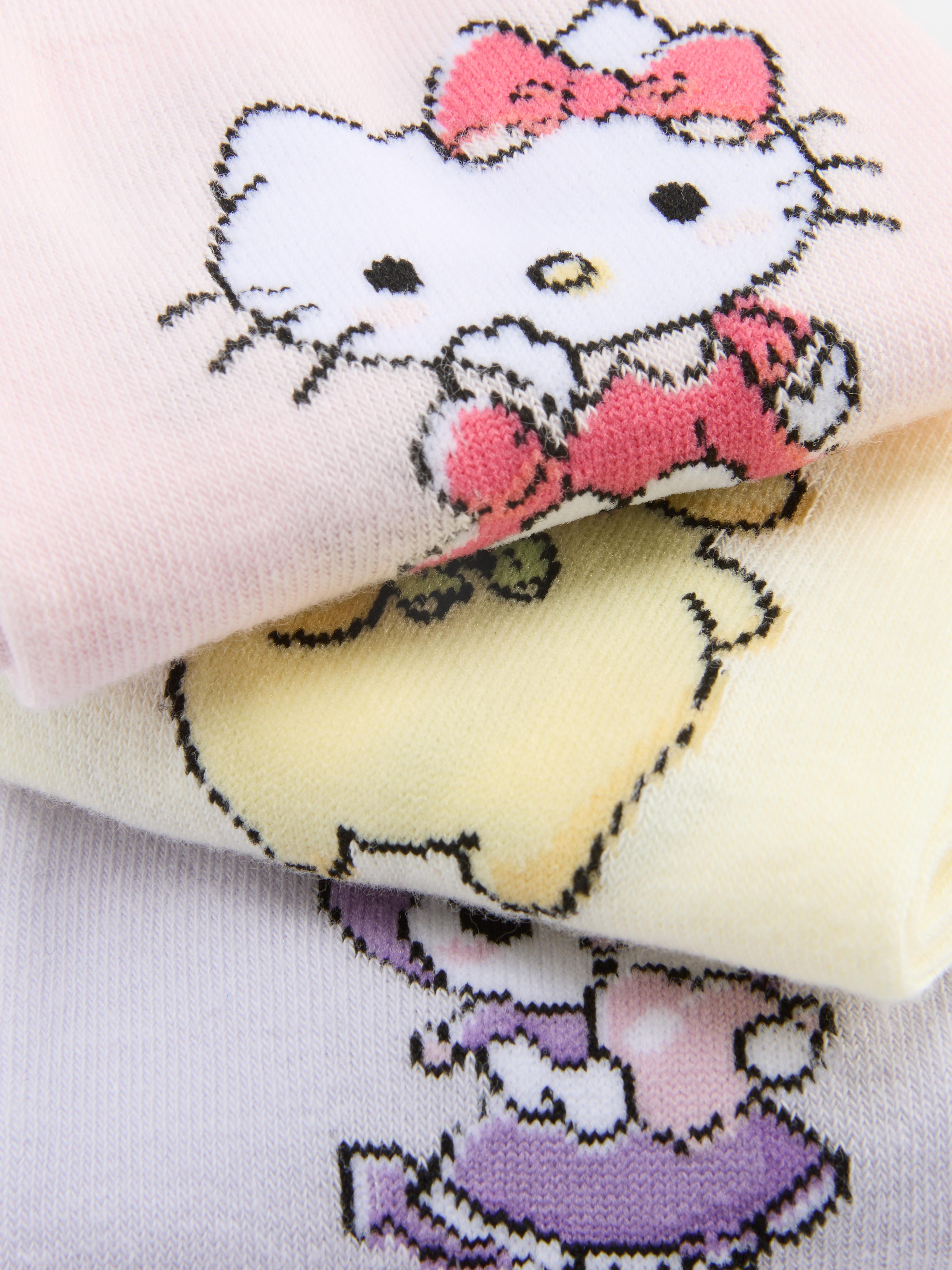 Pack 3 pares meias cano médio personagens Hello Kitty