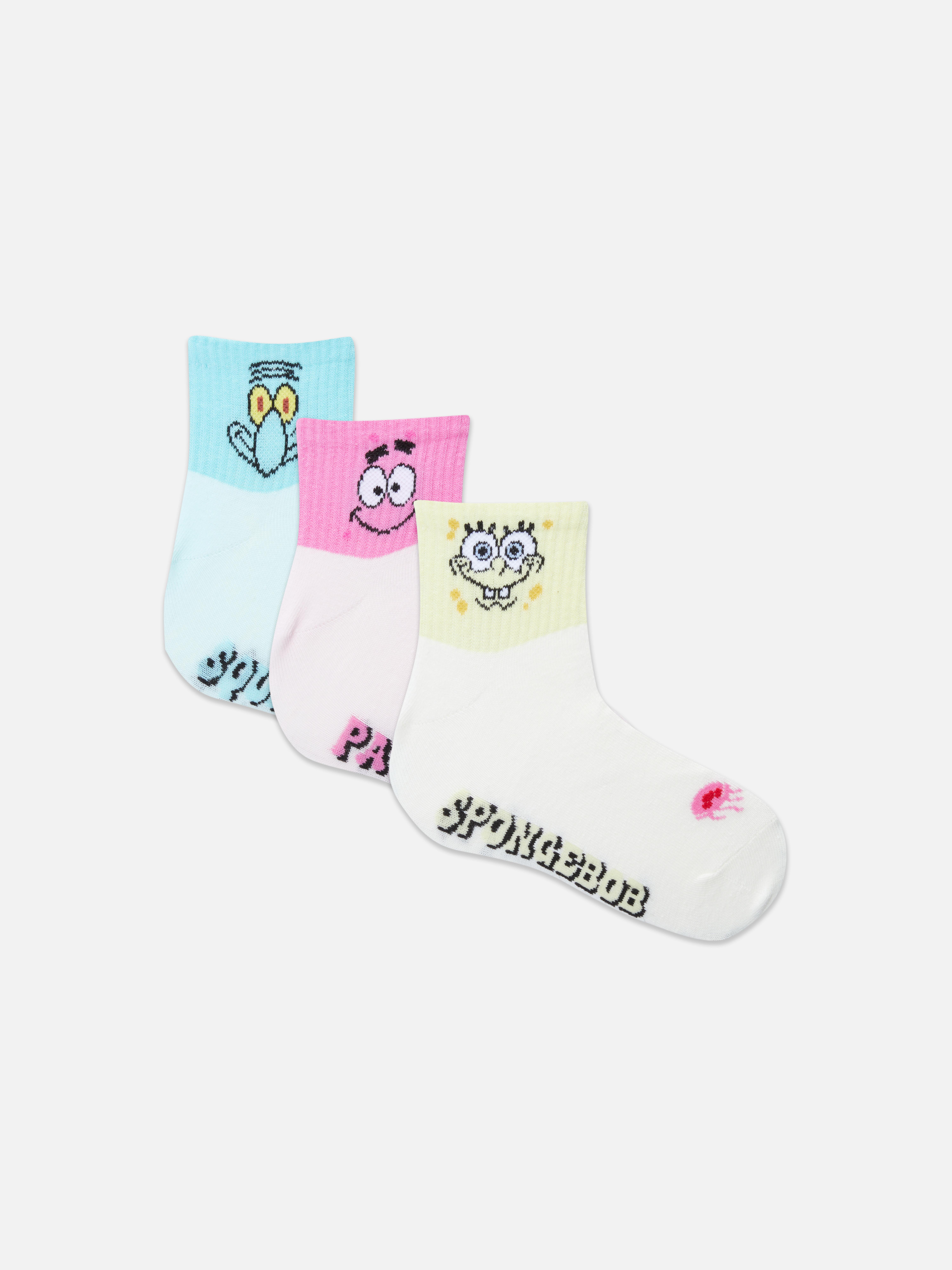 3pk SpongeBob SquarePants Quarter Crew Socks