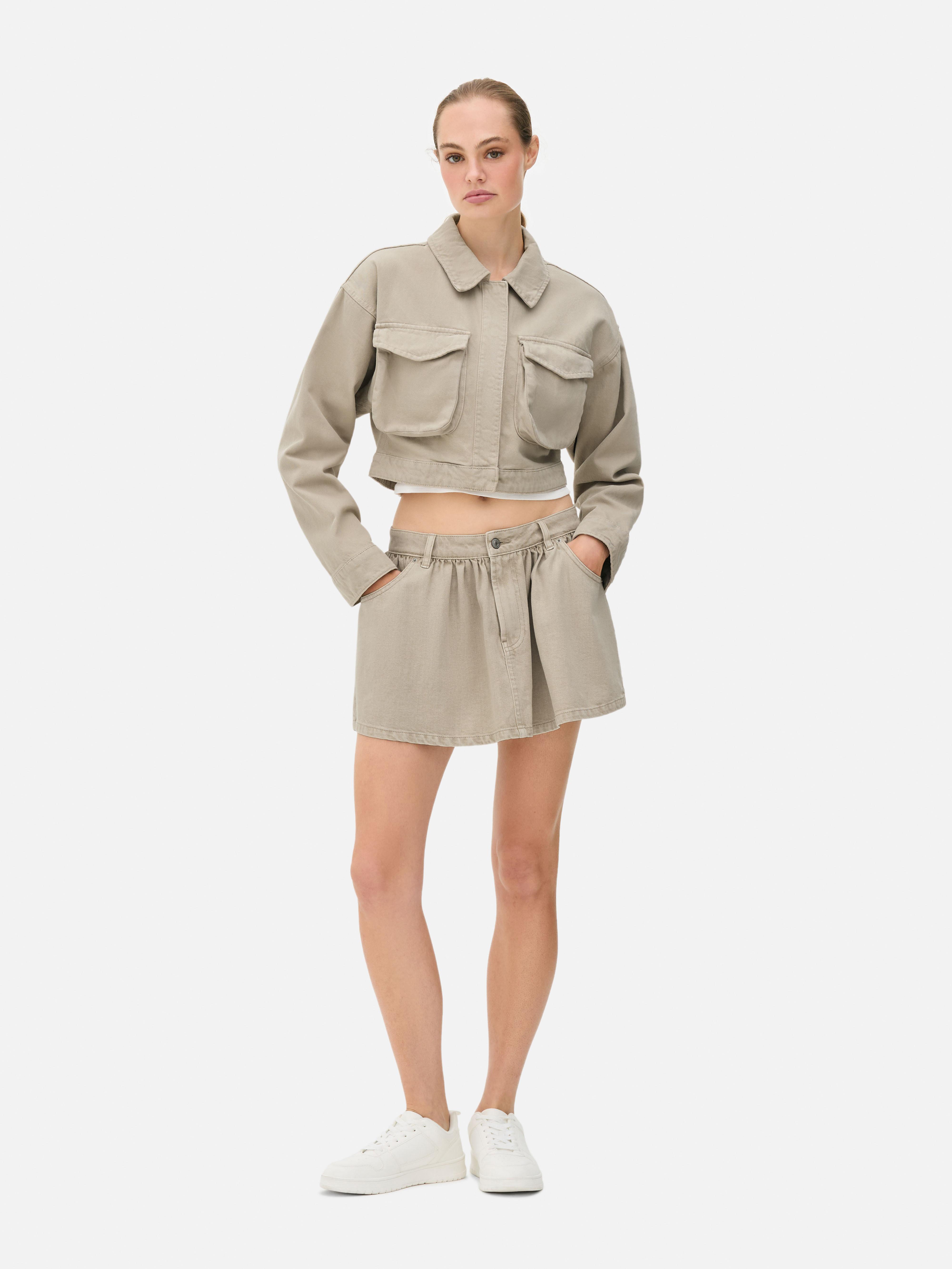 Veste utilitaire courte en coton