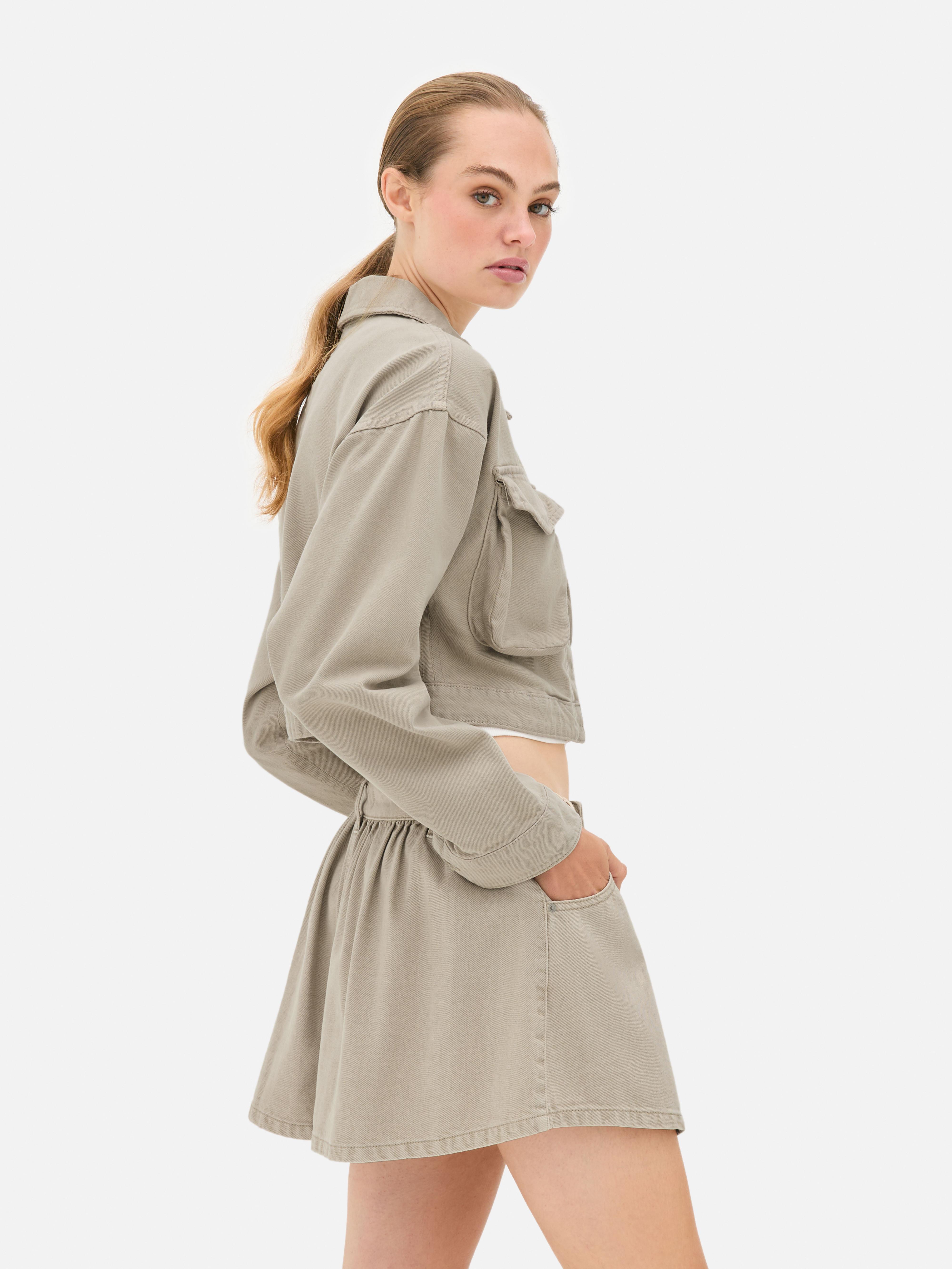 Veste utilitaire courte en coton