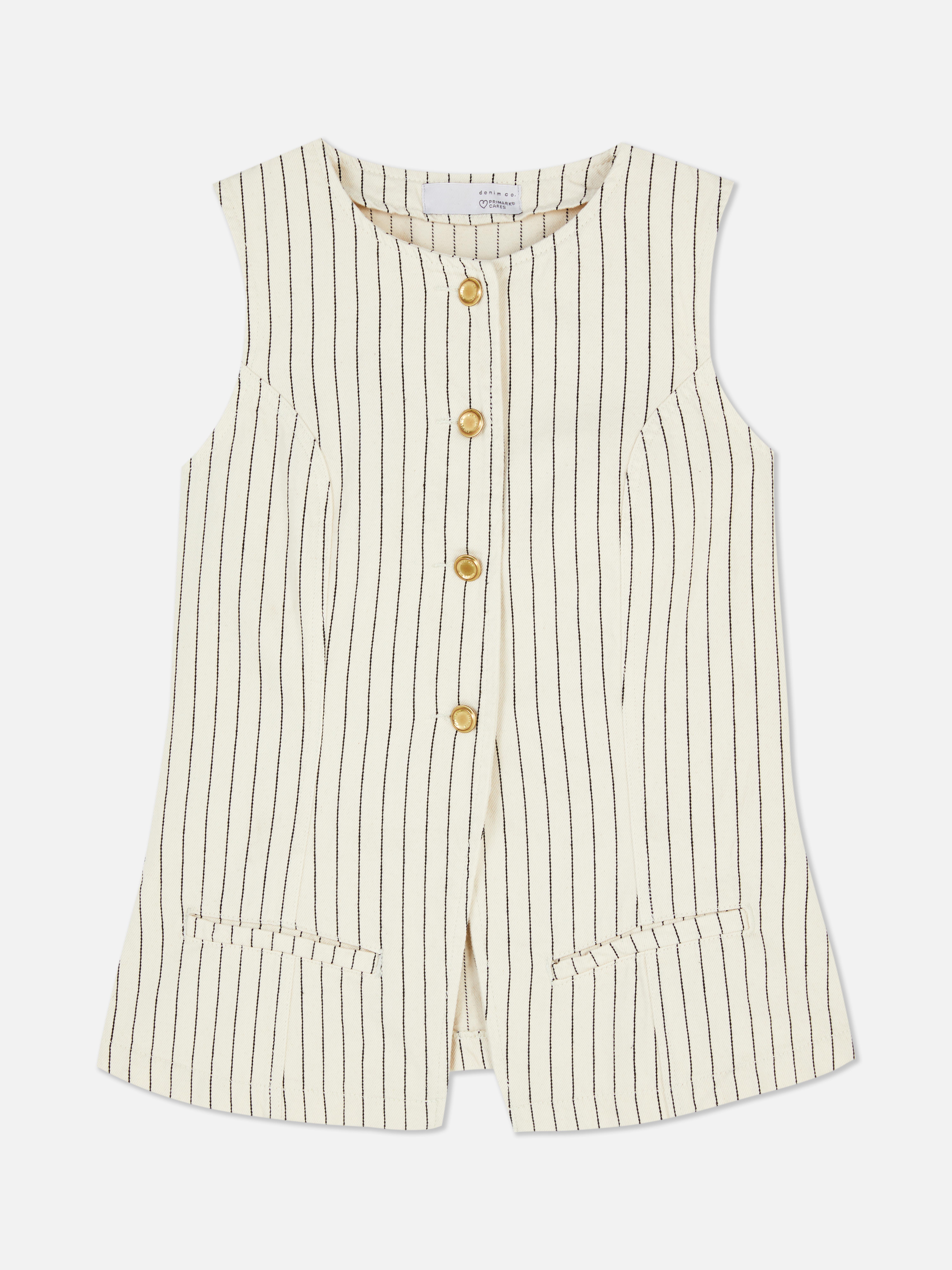 Striped Longline Waistcoat