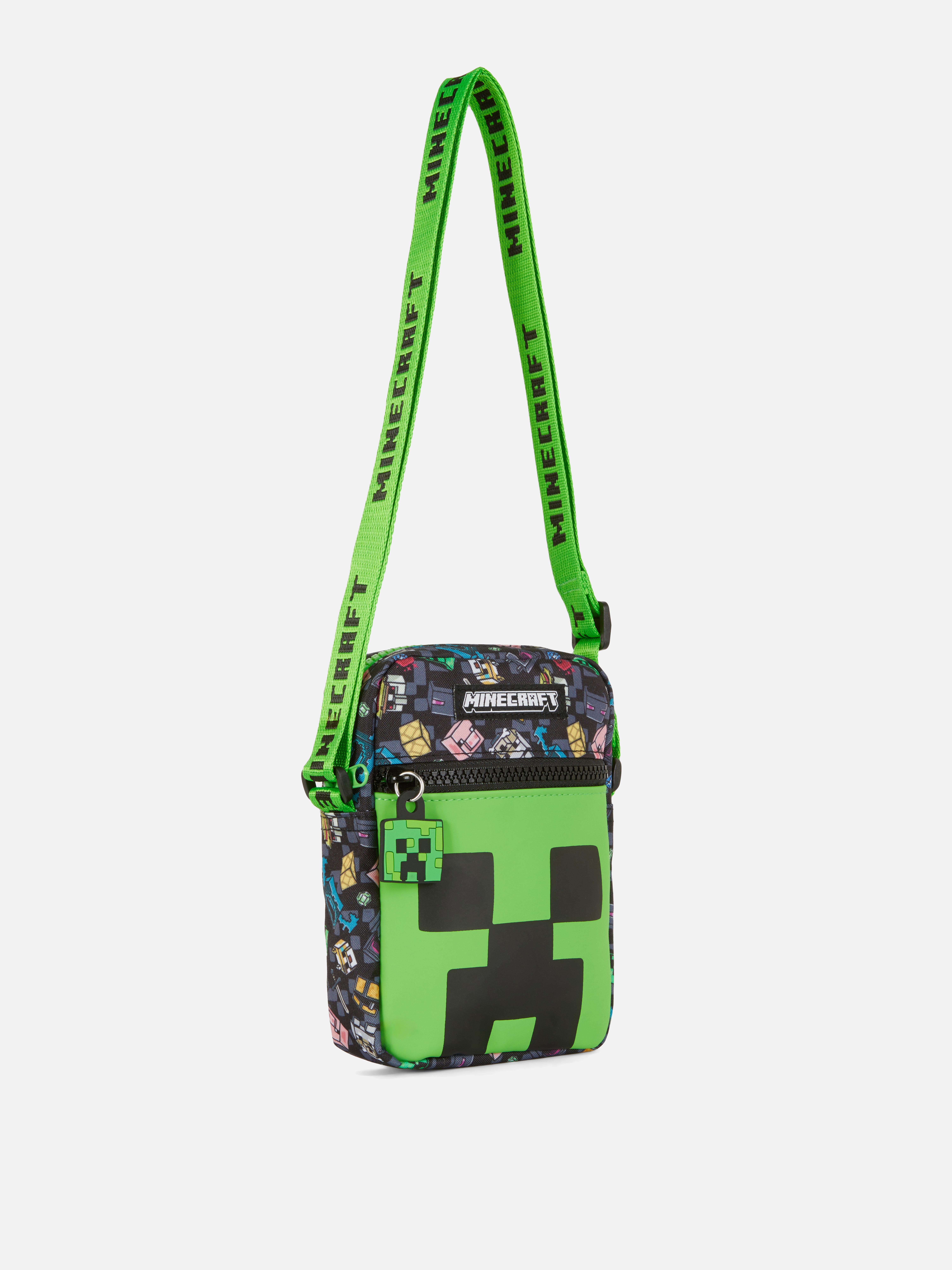 Minecraft-mintás, keresztpántos táska