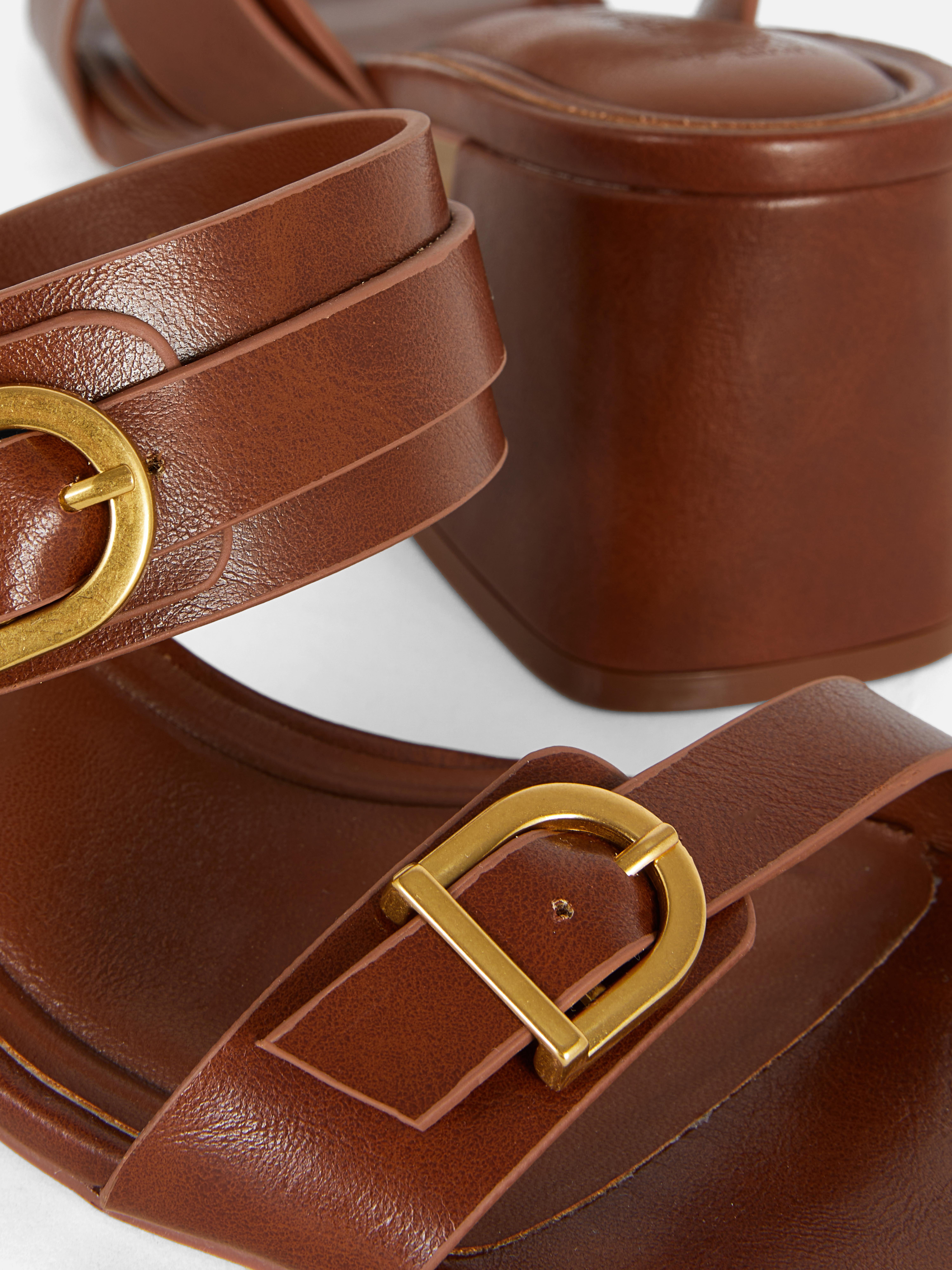 ★PAES★Double Buckle Mule Sandal Burgundy Flat Double Strap Buckle Mule Sandal - Maroon – LEGiT