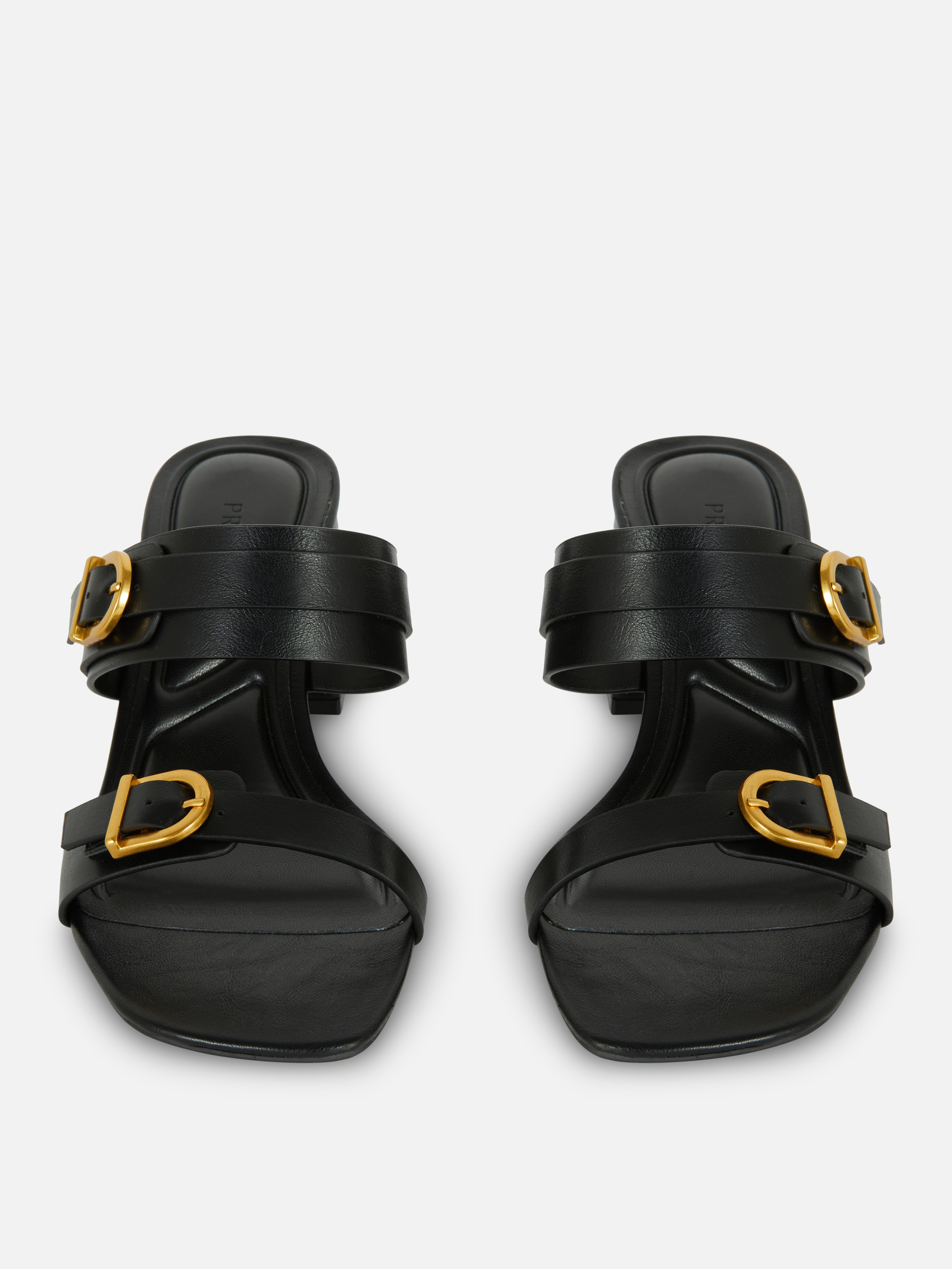 ★PAES★Double Buckle Mule Sandal Black Women's Black Double Buckle Mule Sandals | Primark