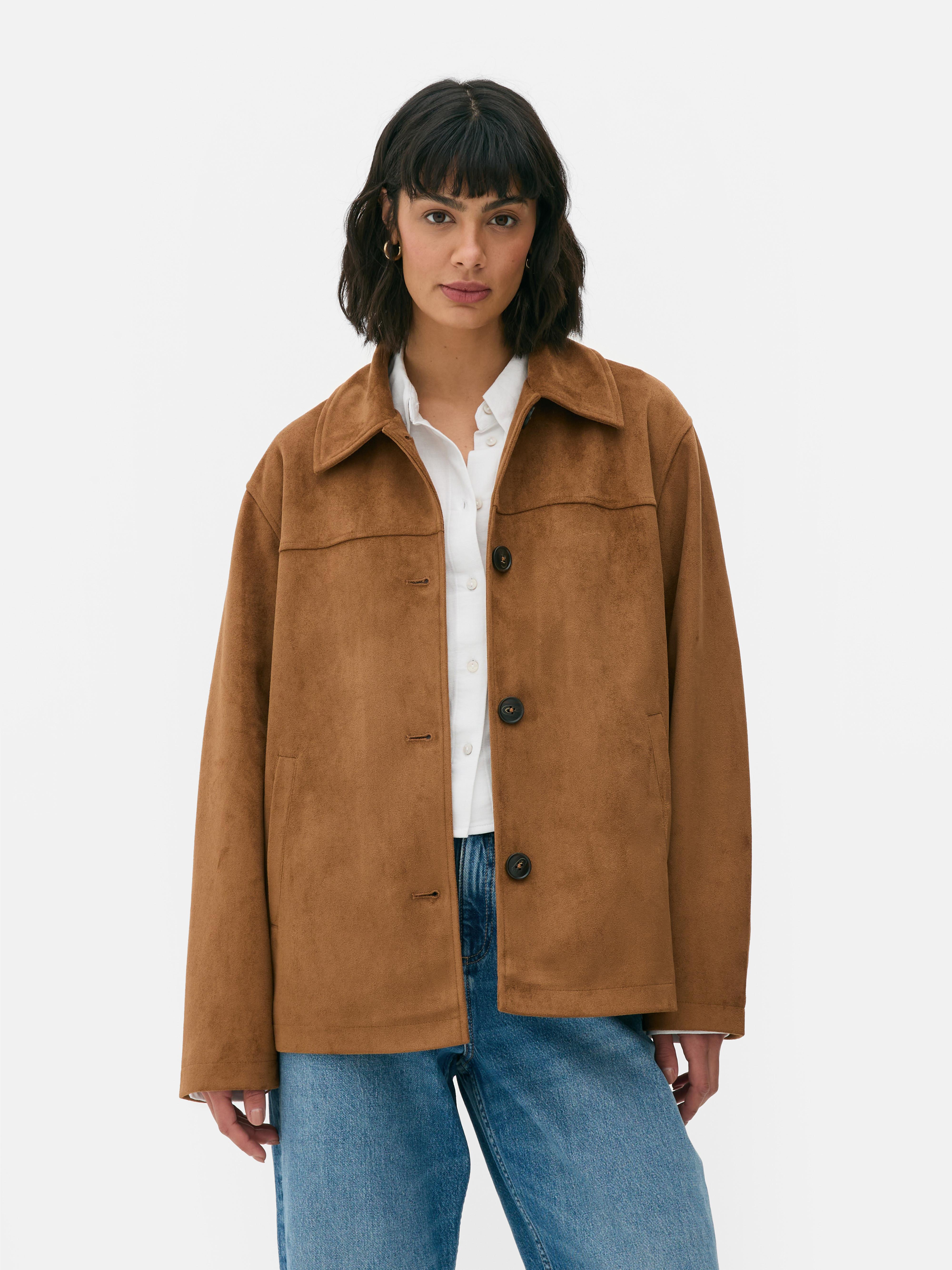 Women's Tan Boxy Faux Suede Shirt | Primark Women's Tan Boxy Faux Suede Shirt | Primark