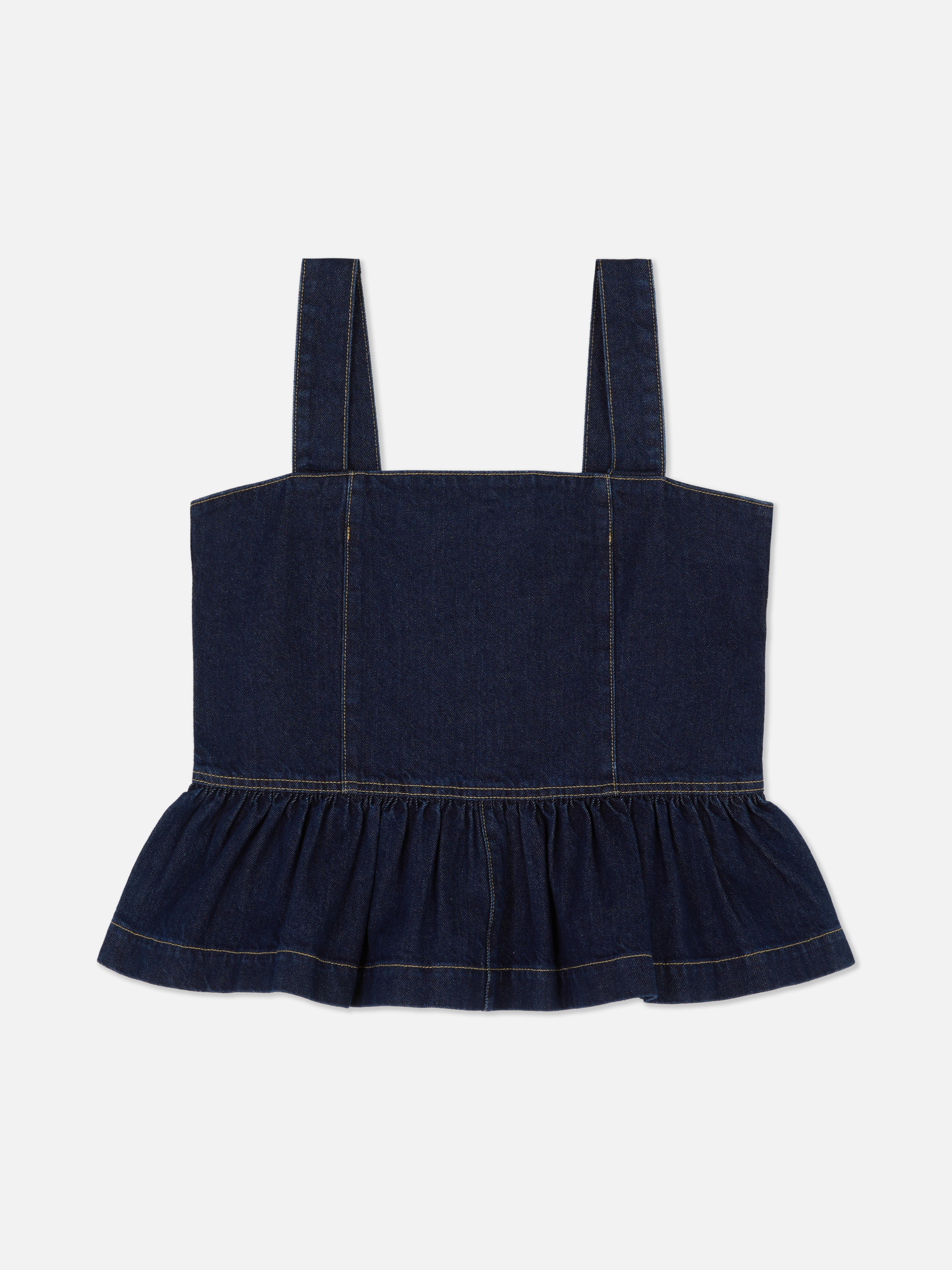Denim-Top mit Schößchen