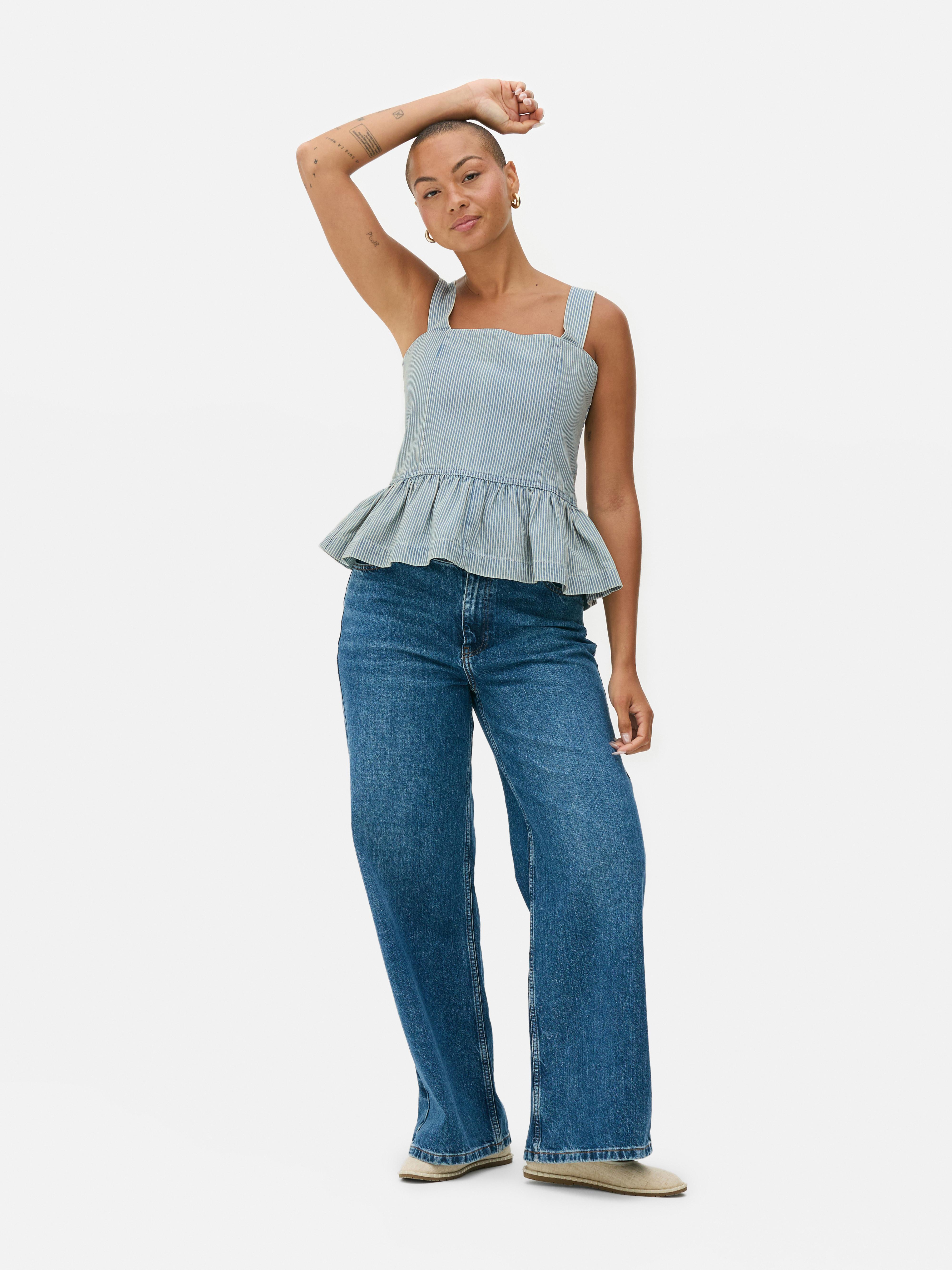Denim-Top mit Schößchen
