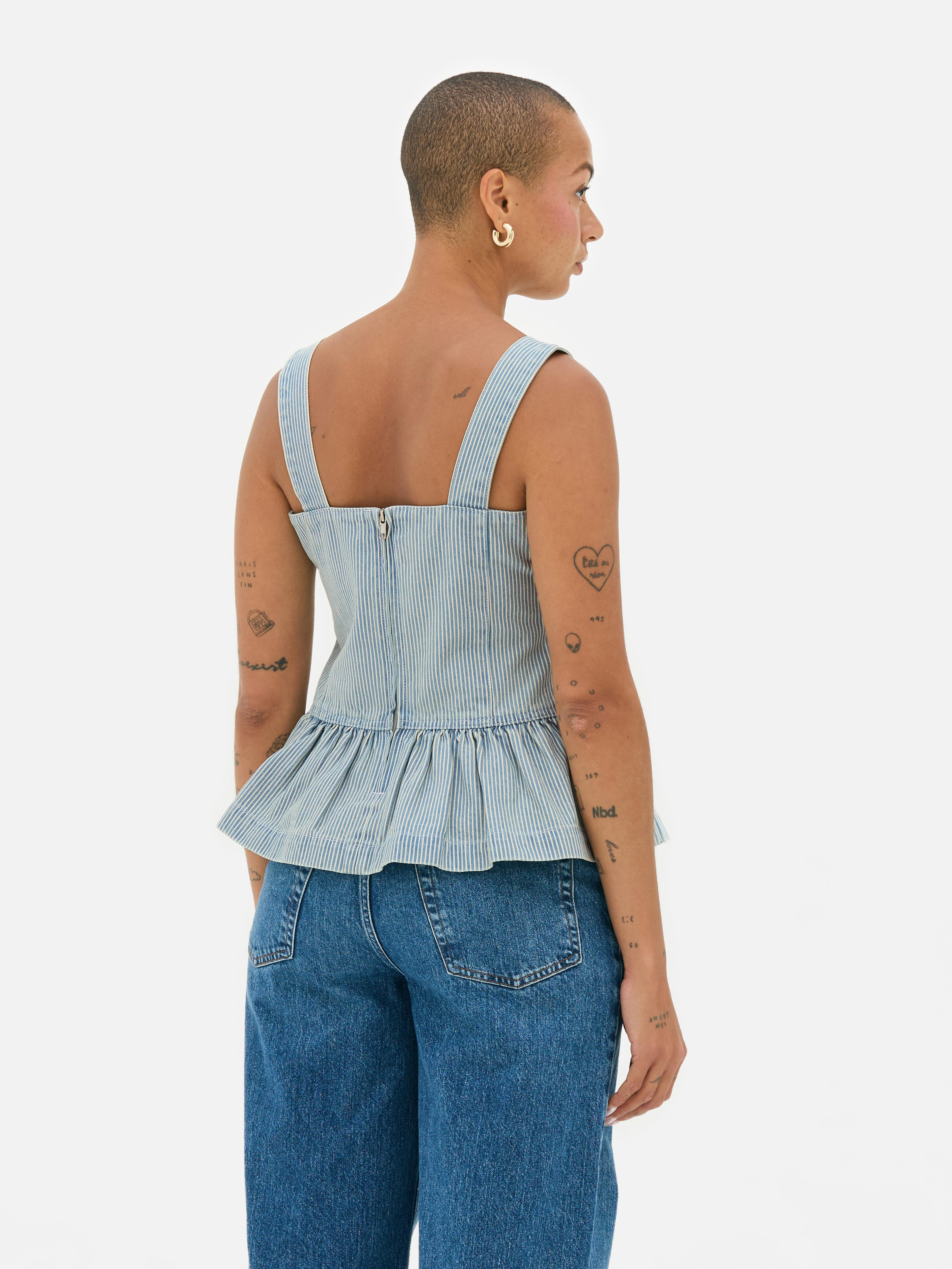 Peplum top iz džinsa