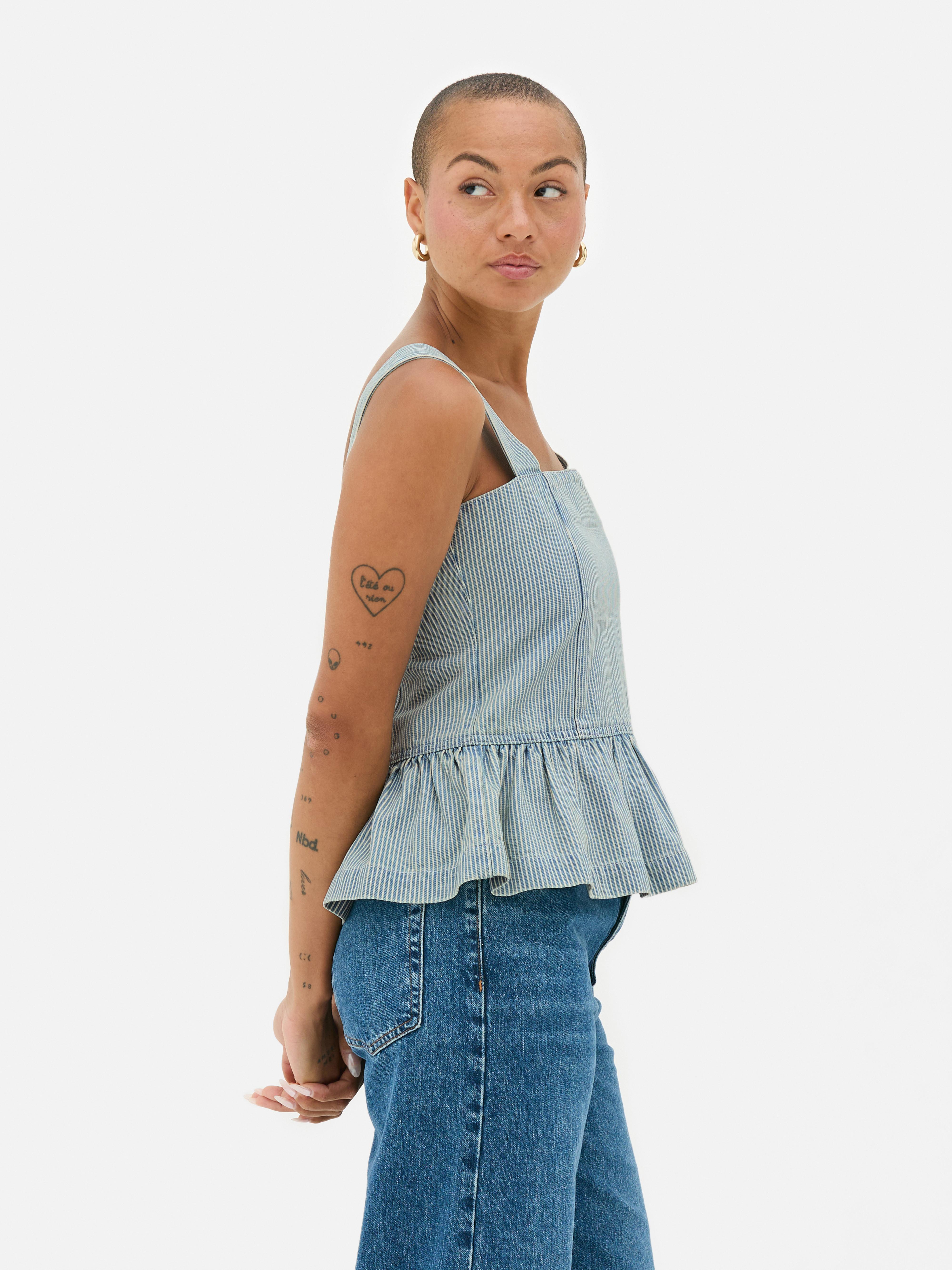 Peplum top iz džinsa