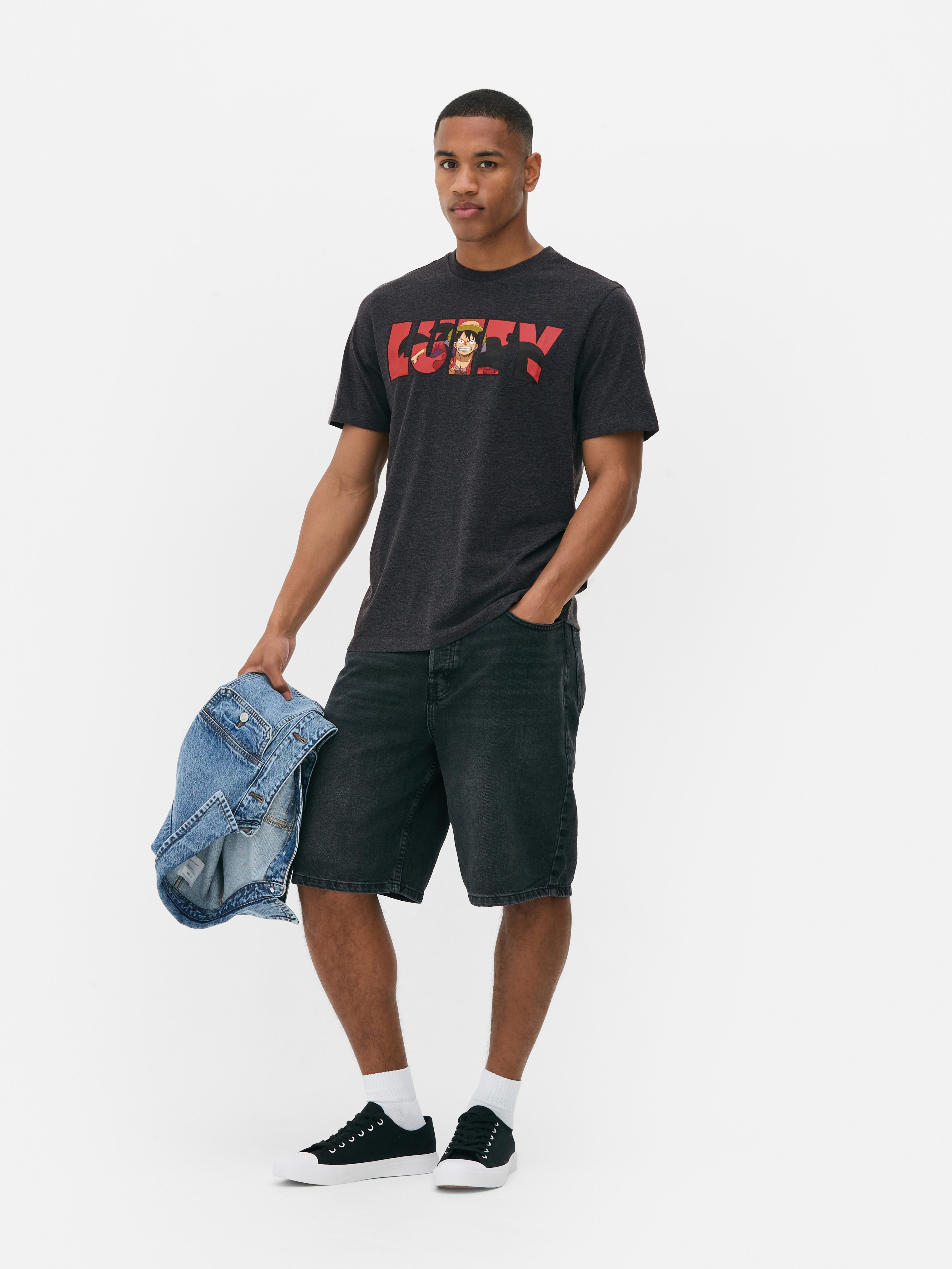 T-Shirt mit „One Piece Ruffy“ Grafik