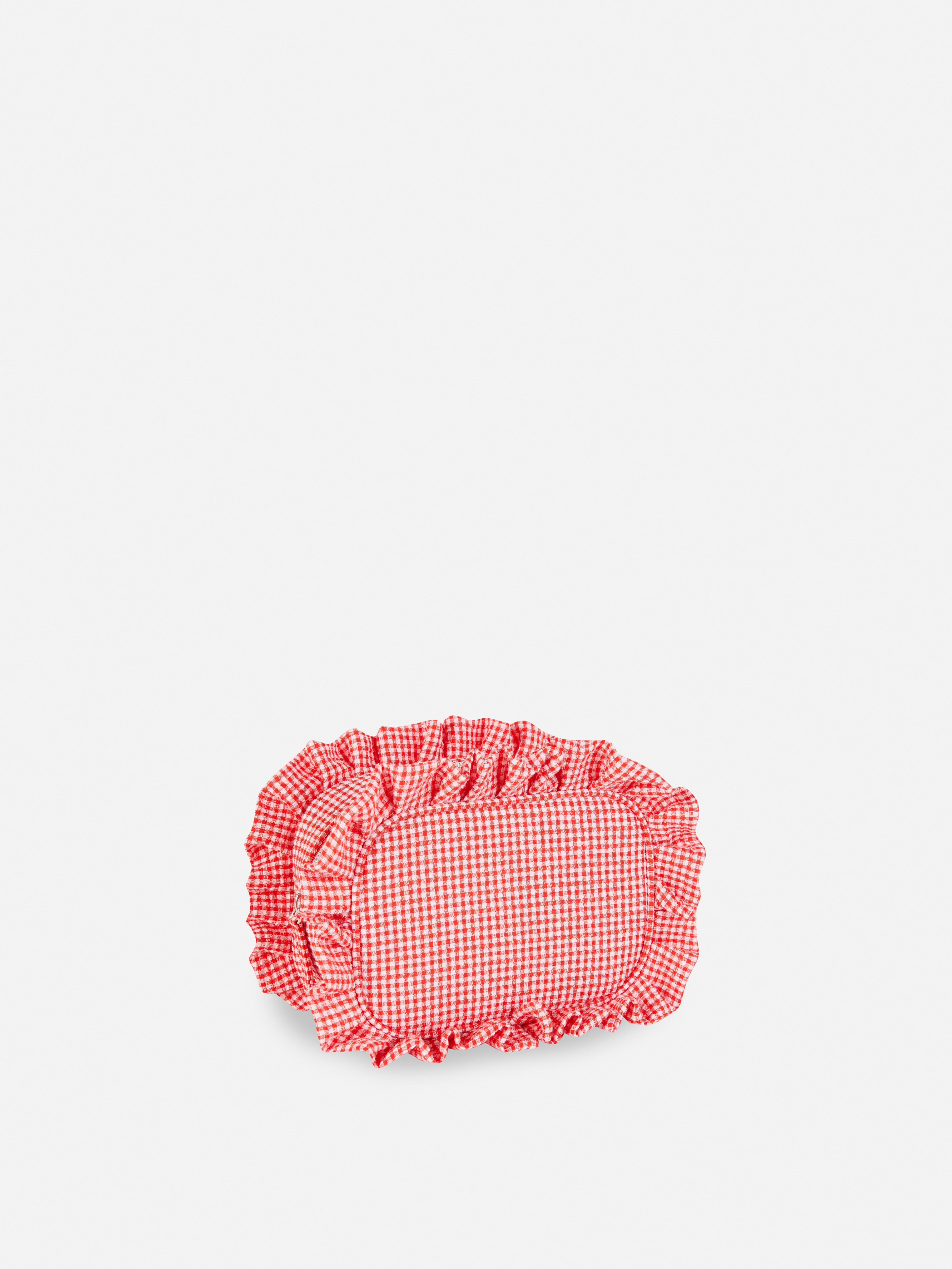 Gingham Check Makeup Bag