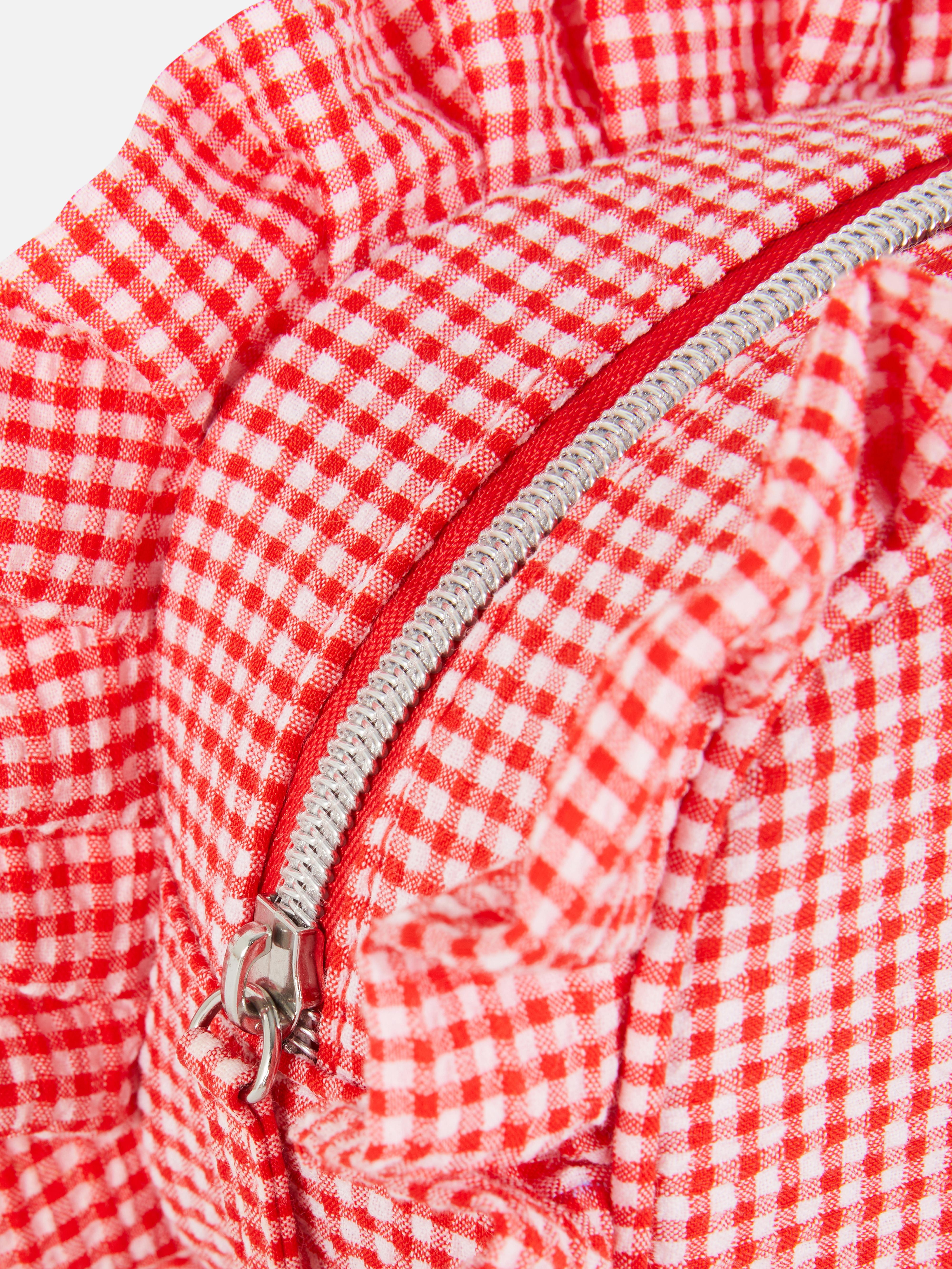 Gingham Check Makeup Bag