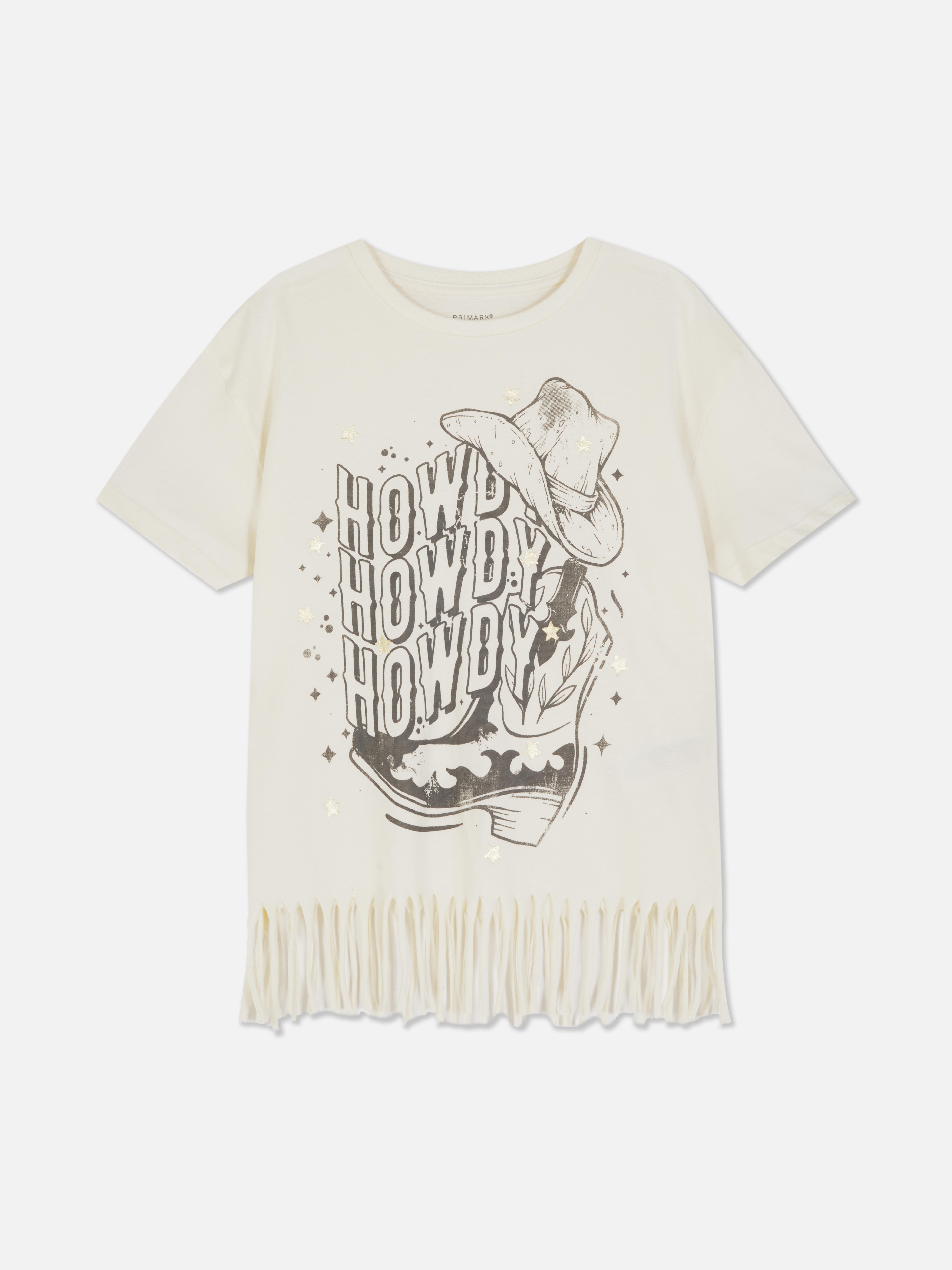 Western-T-Shirt mit Fransen