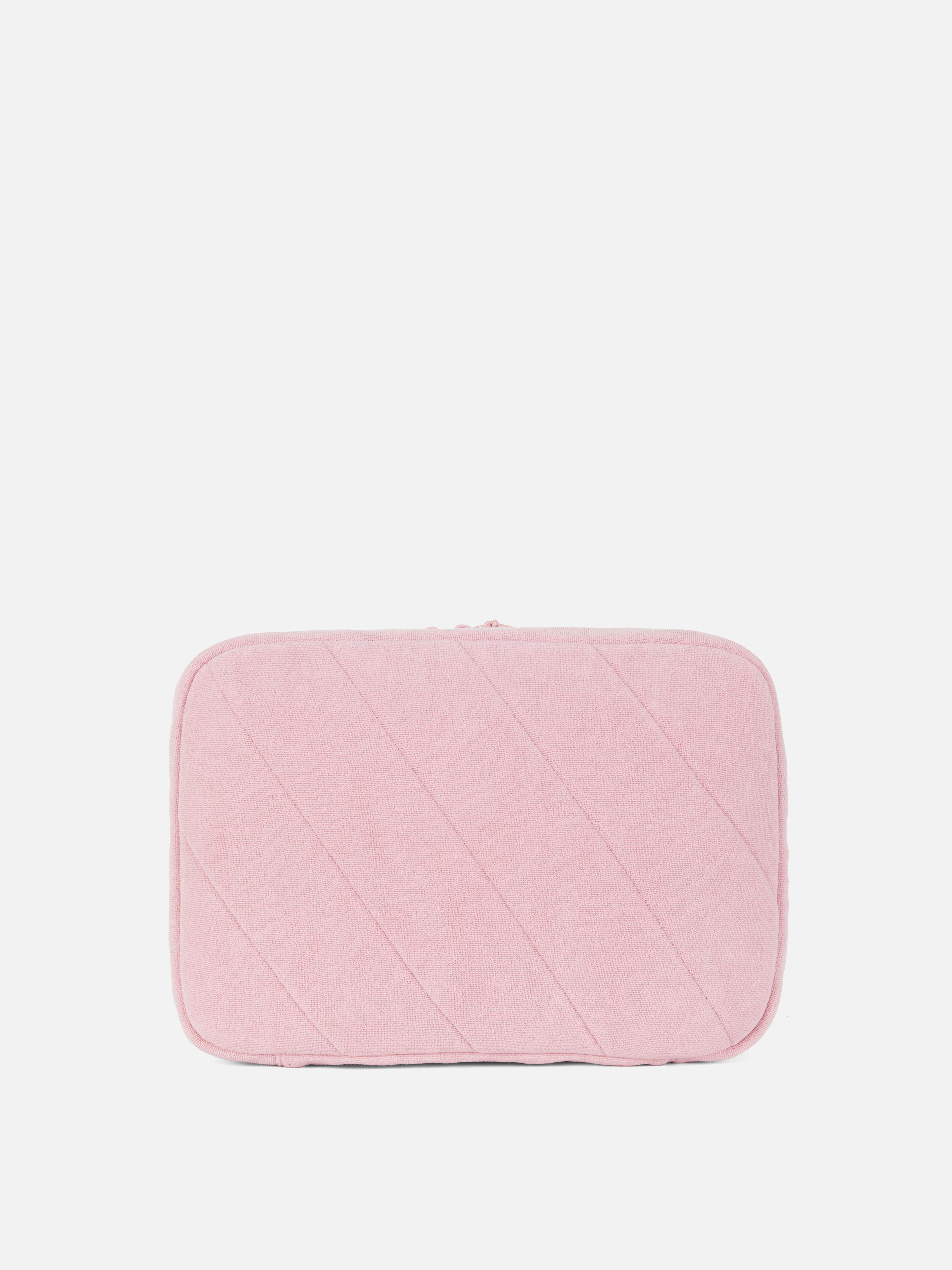 Trousse de toilette matelassée pliable en tissu éponge
