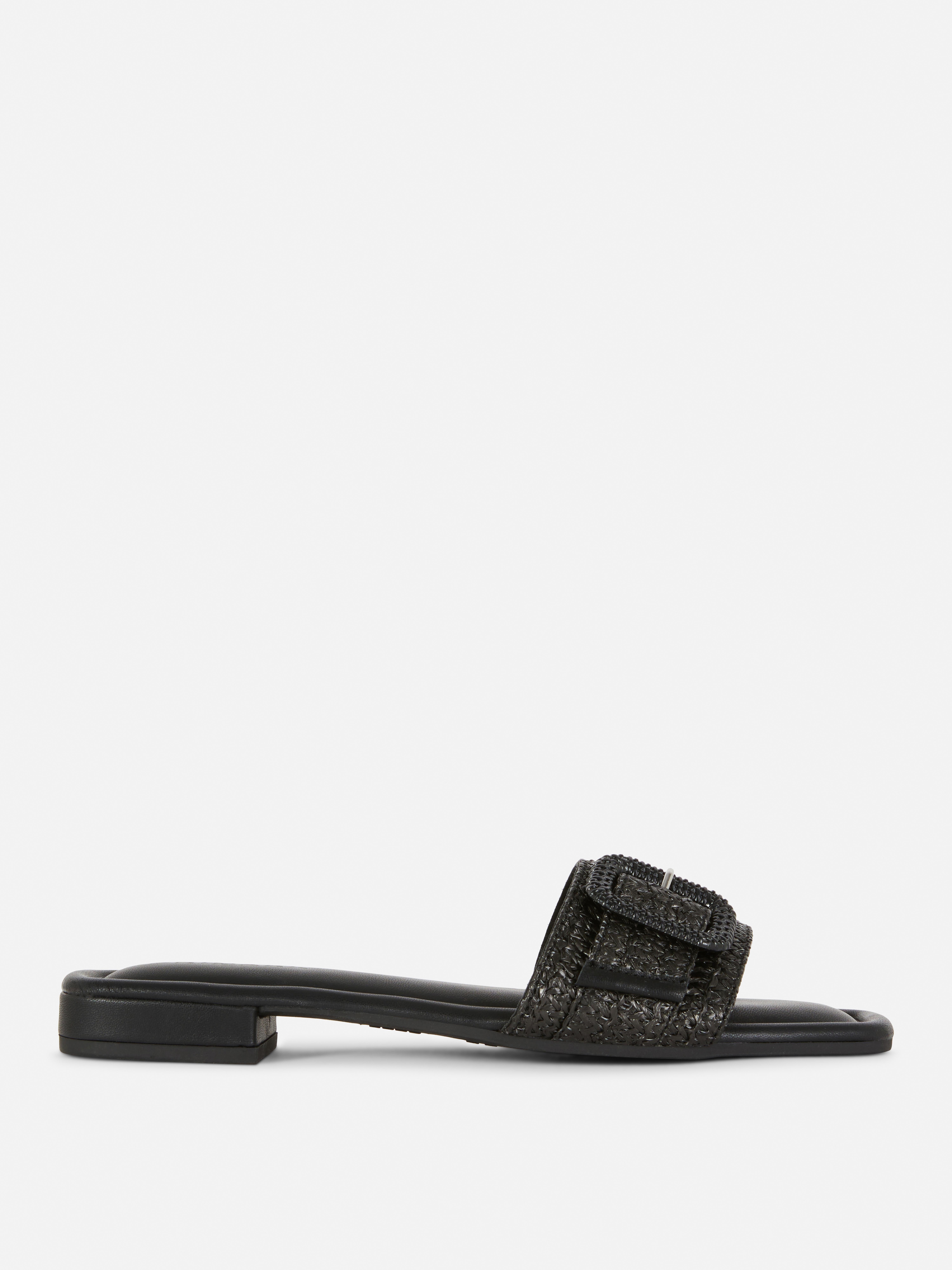 ★ PAES★ Double Buckle Mule Black M03-DBMB Women's Black Double Buckle Mule Sandals | Primark