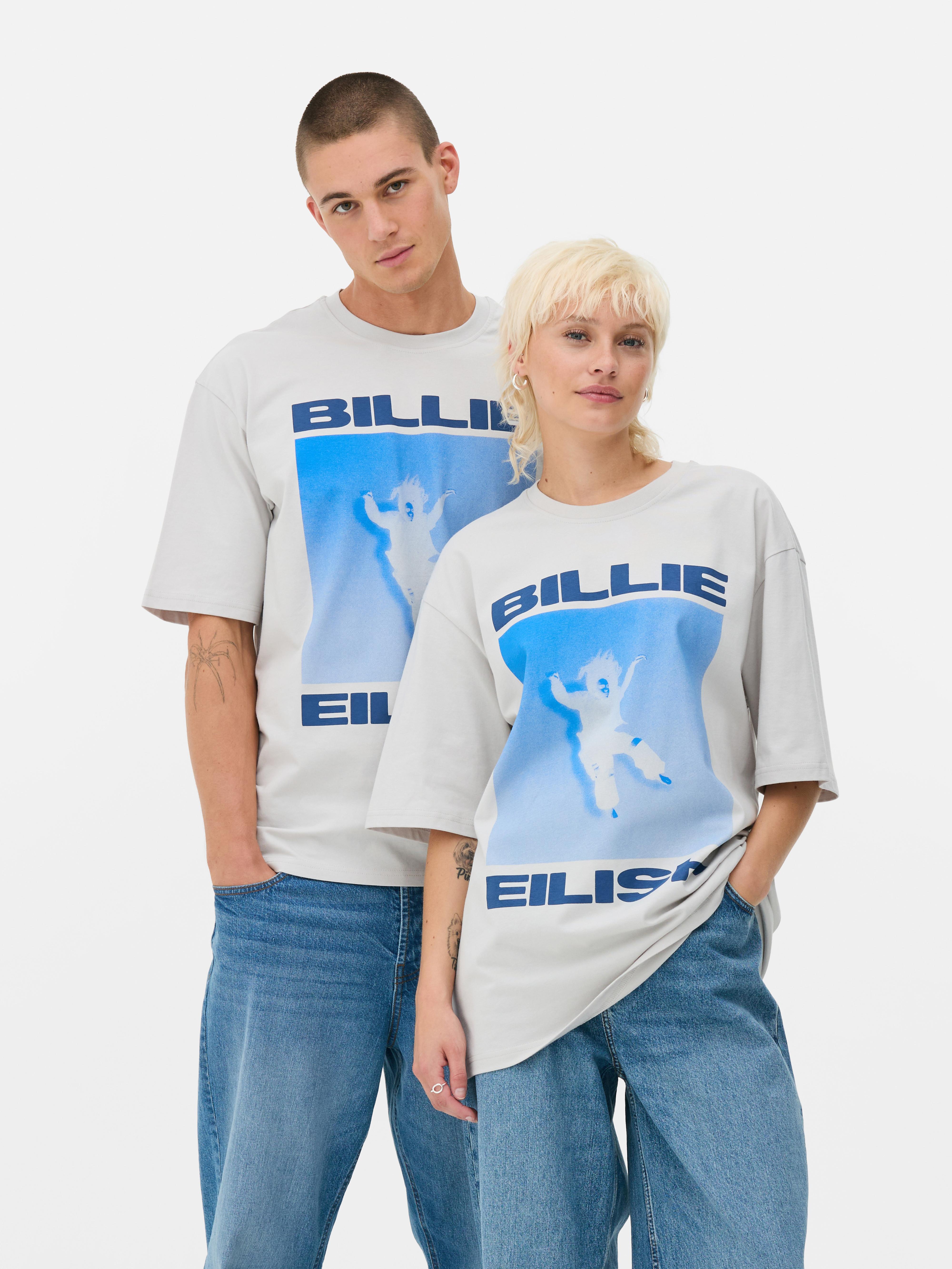 Verwaschenes „Billie Eilish“ T-Shirt mit Grafik