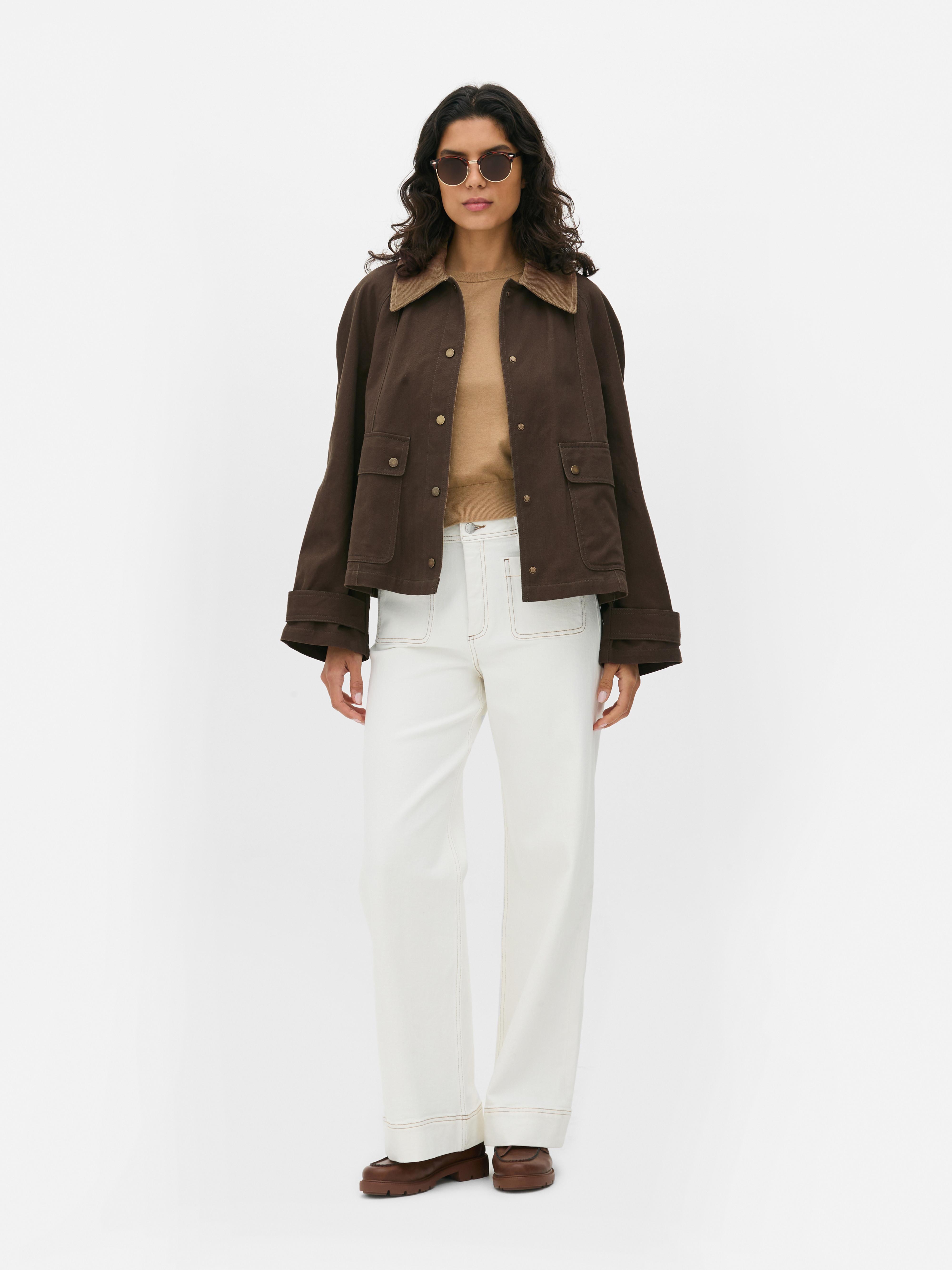 Barn-Jacke mit Trapezschnitt