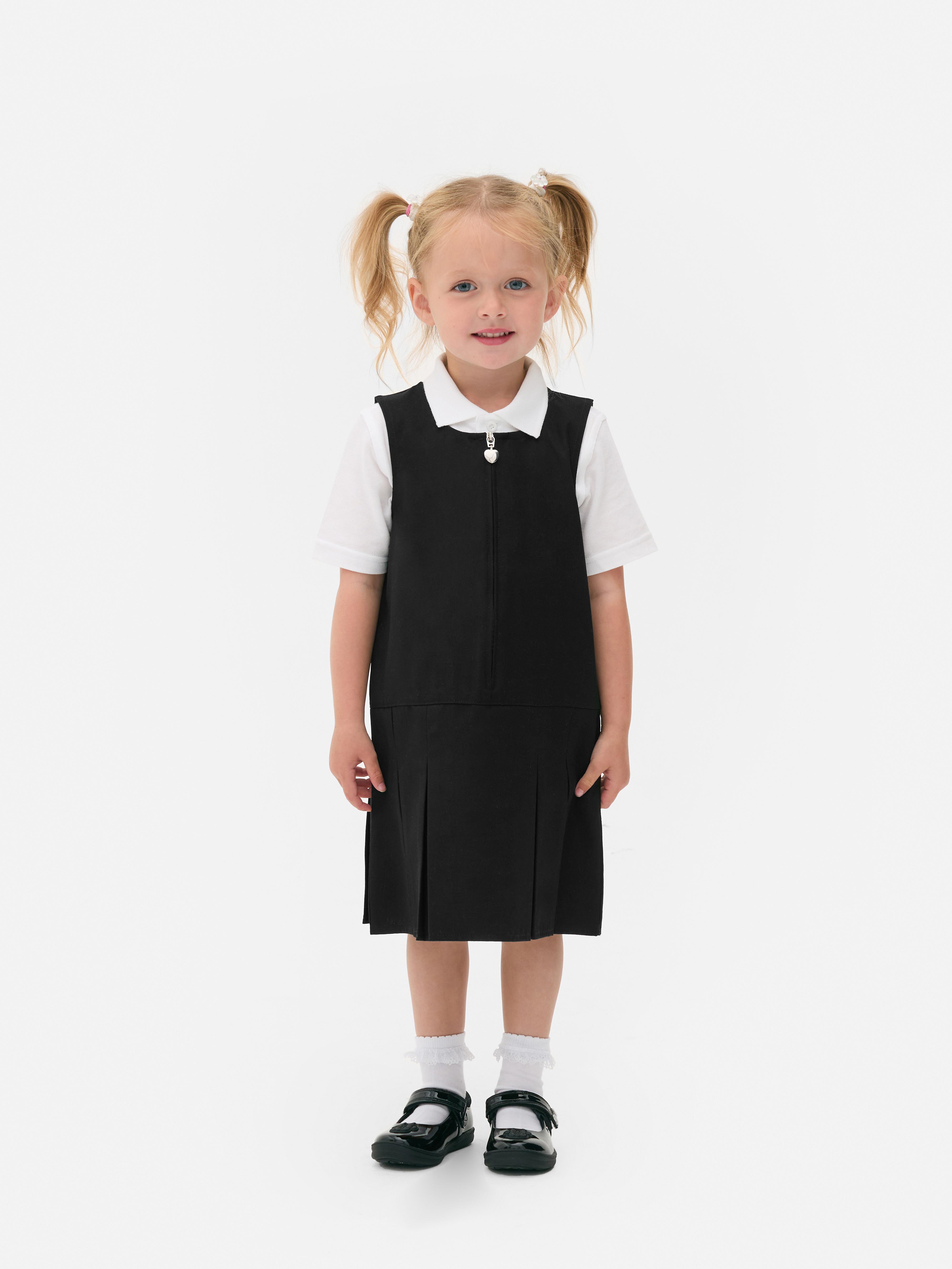 4-7yrs | 2pk Pleated School Pinafore Dresses
