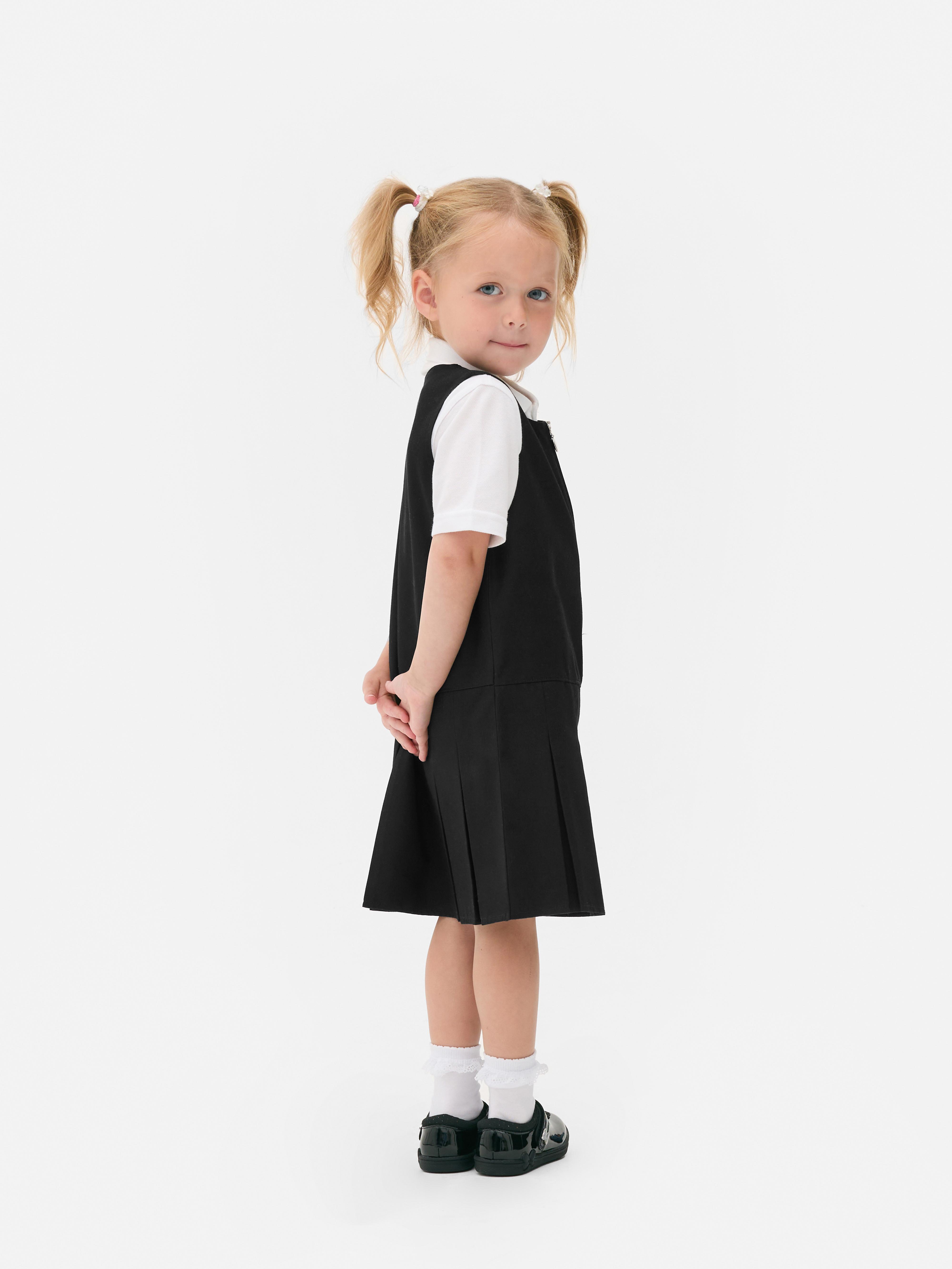 4-7yrs | 2pk Pleated School Pinafore Dresses