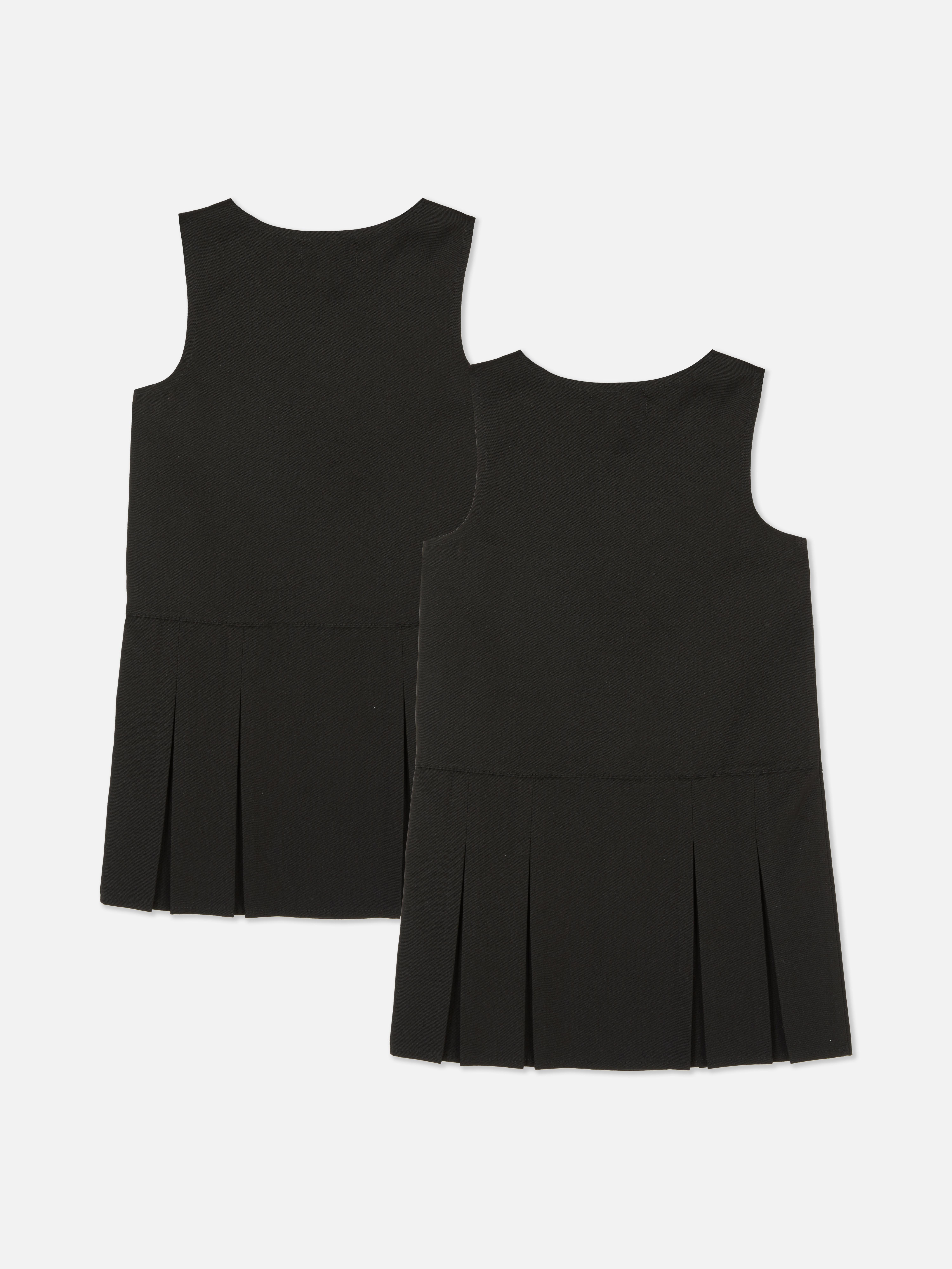4-7yrs | 2pk Pleated School Pinafore Dresses