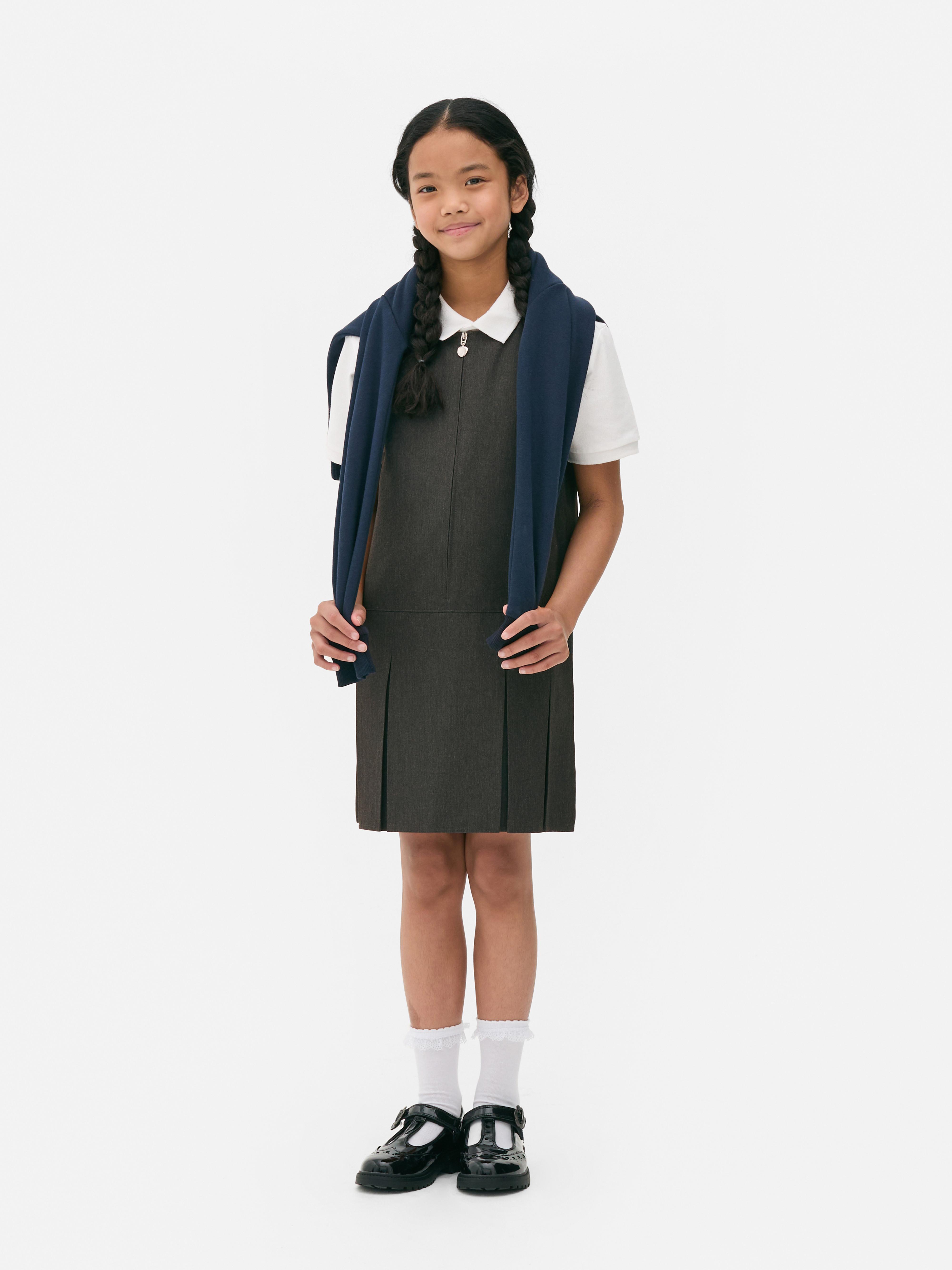 7-15yrs | 2pk Pleated School Pinafore Dresses