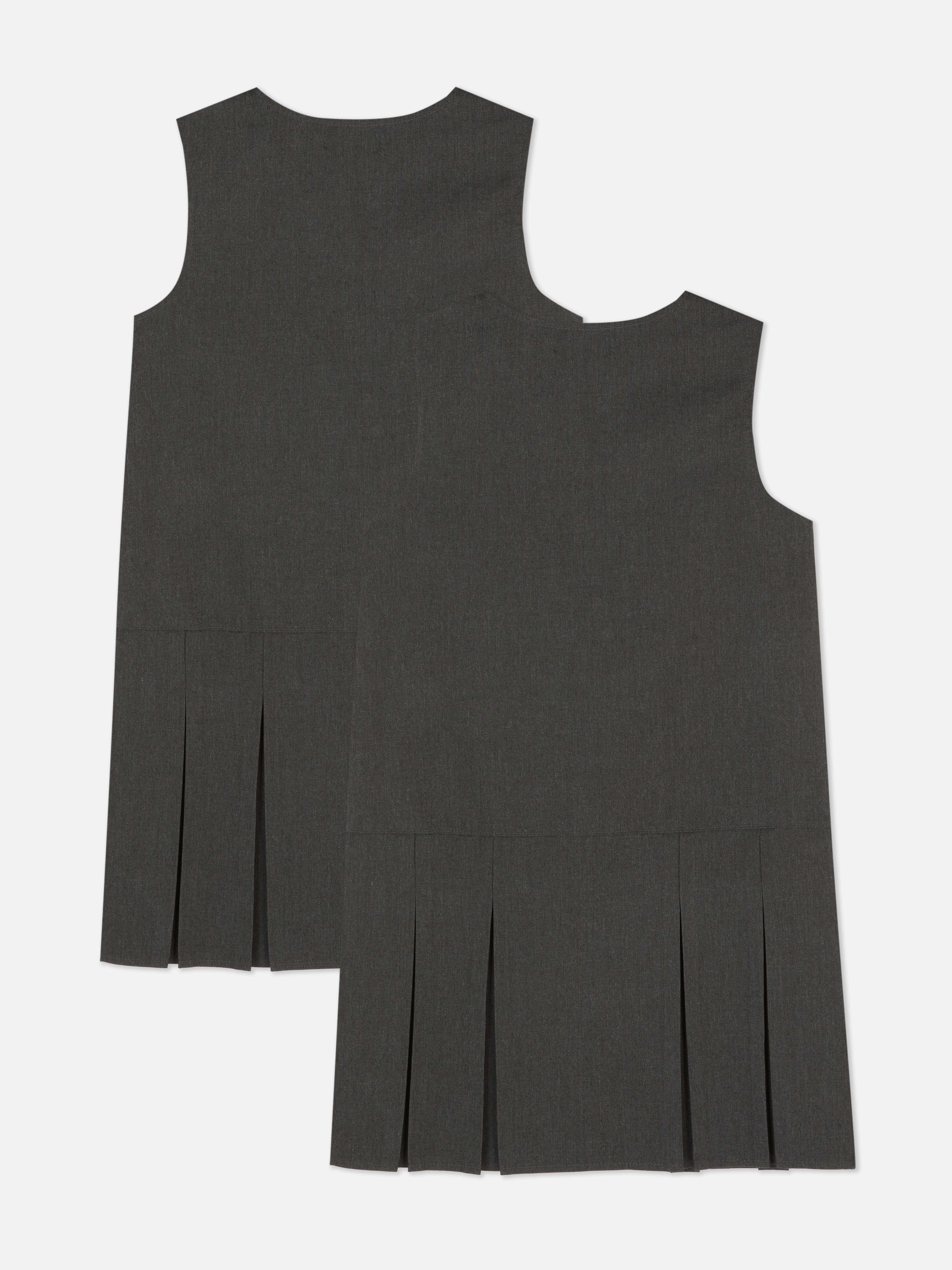 7-15yrs | 2pk Pleated School Pinafore Dresses