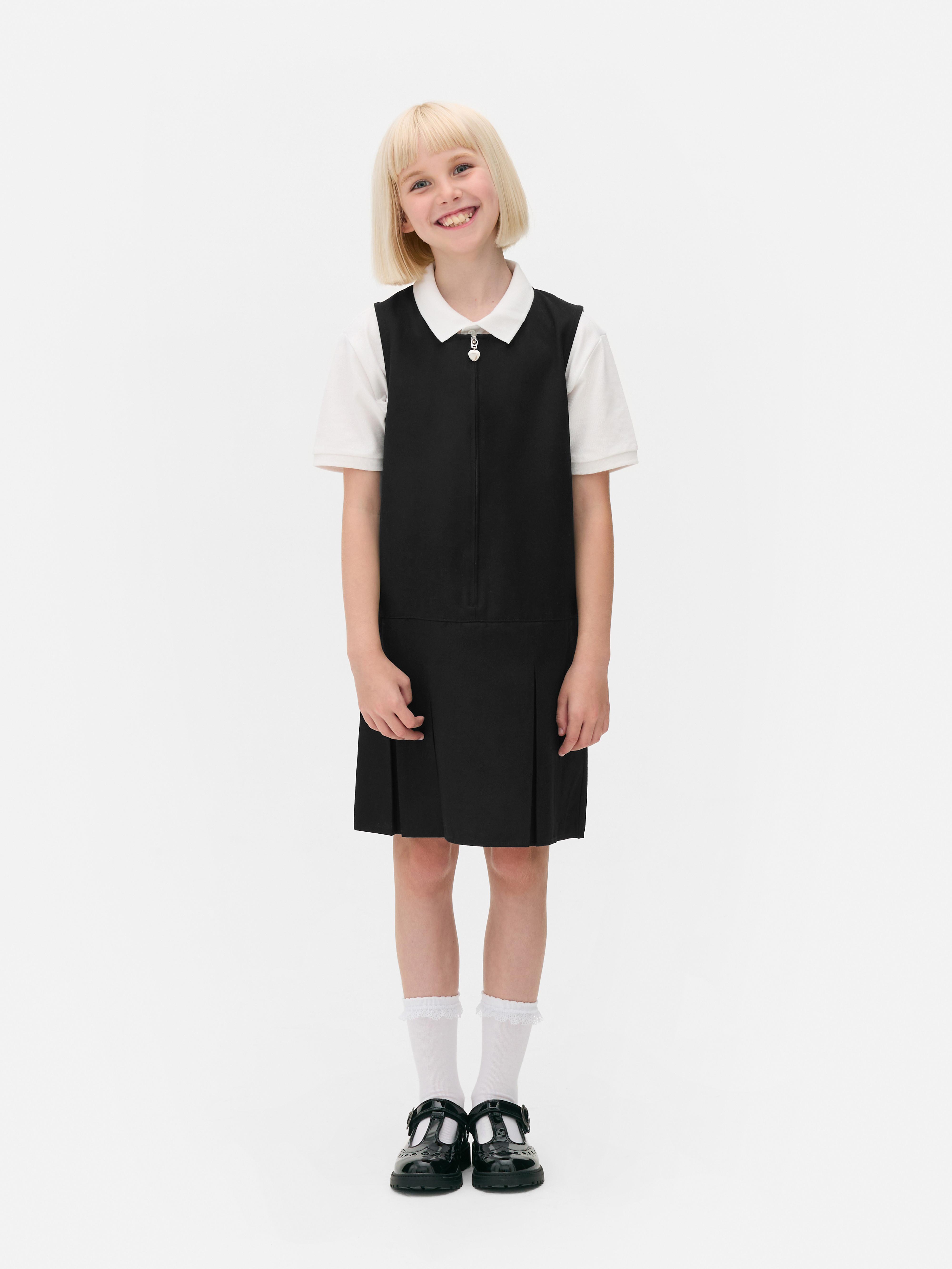 7-15yrs | 2pk Pleated School Pinafore Dresses