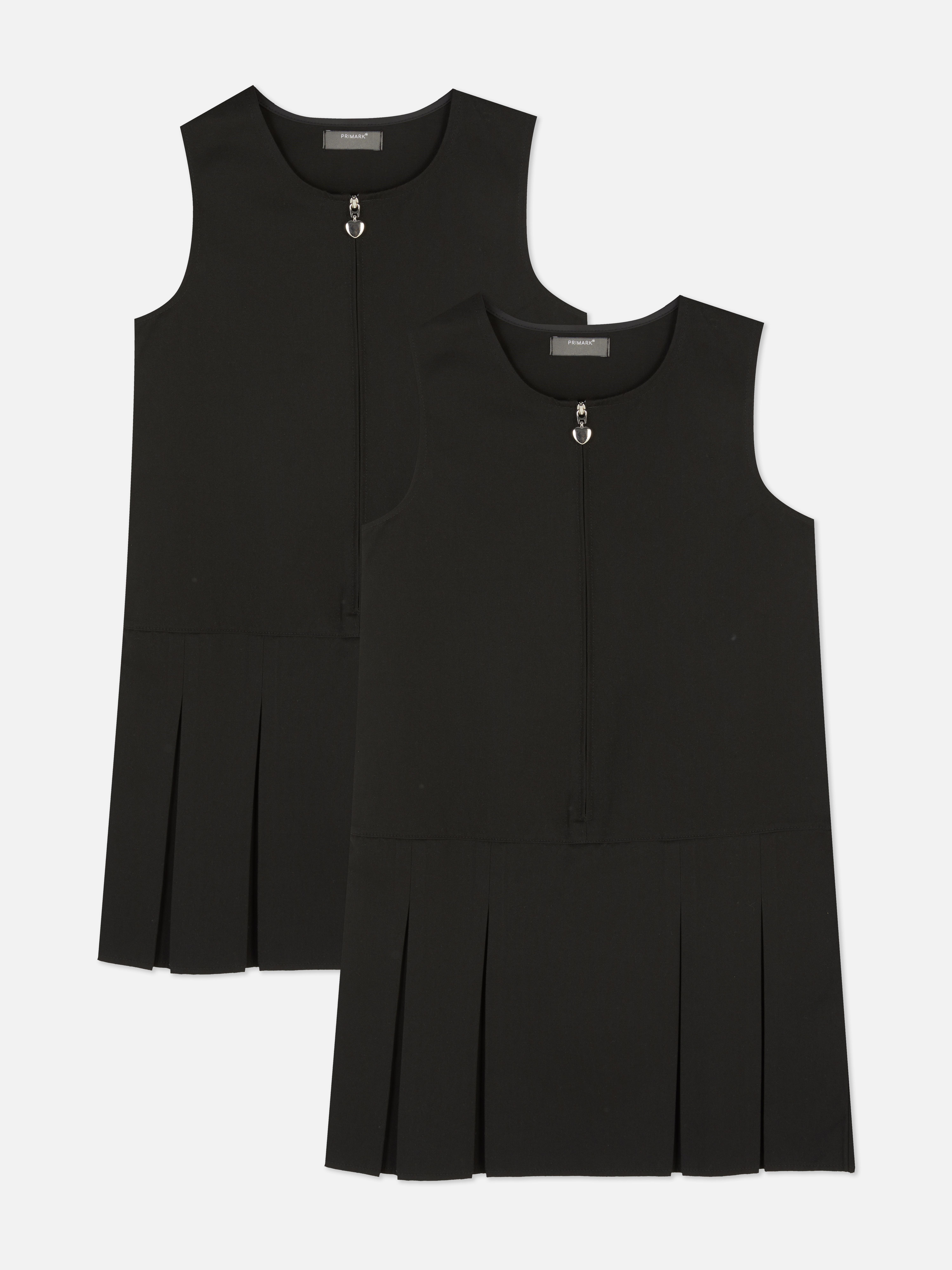 7-15yrs | 2pk Pleated School Pinafore Dresses
