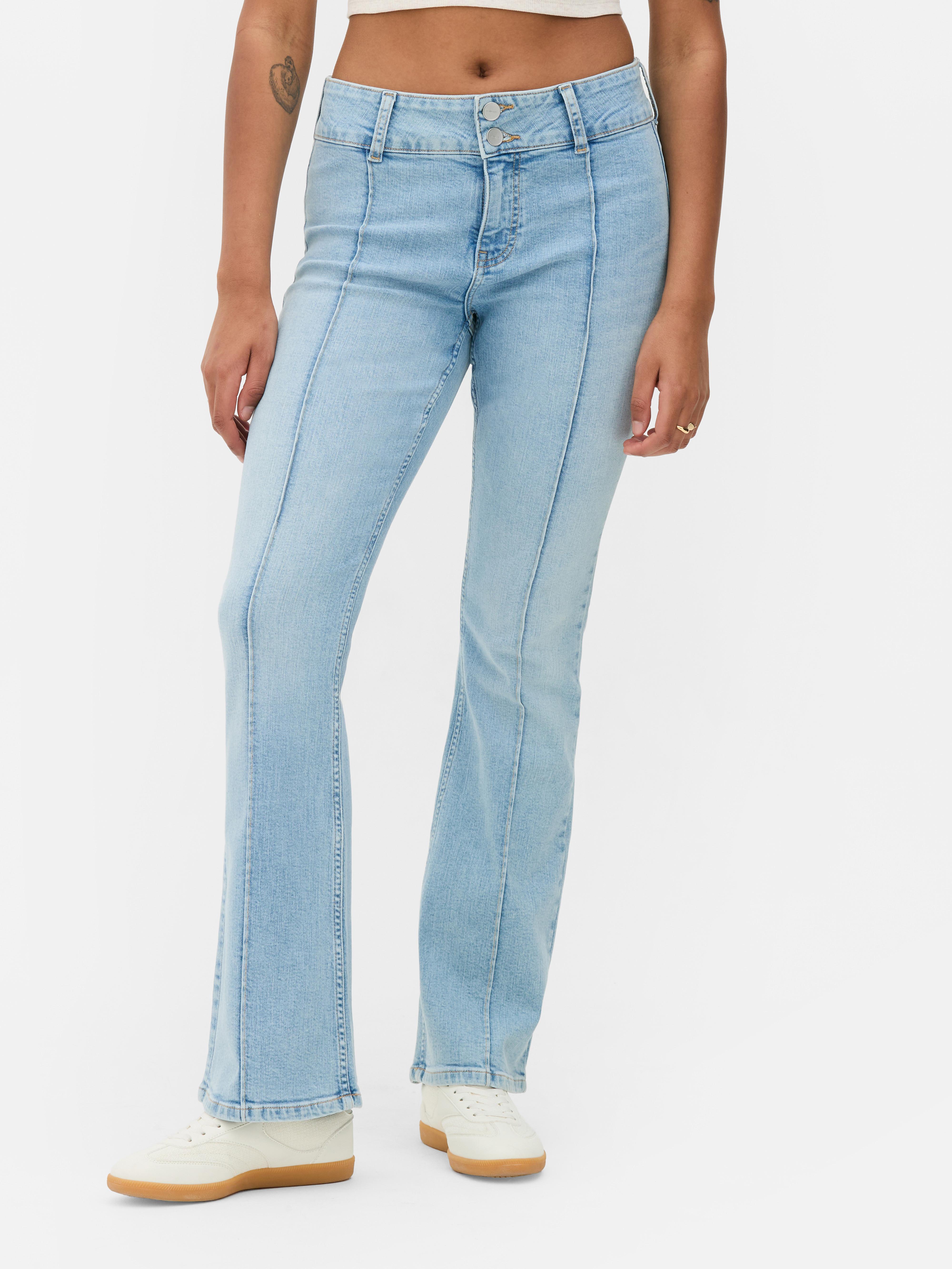 Flared Pintuck Jeans