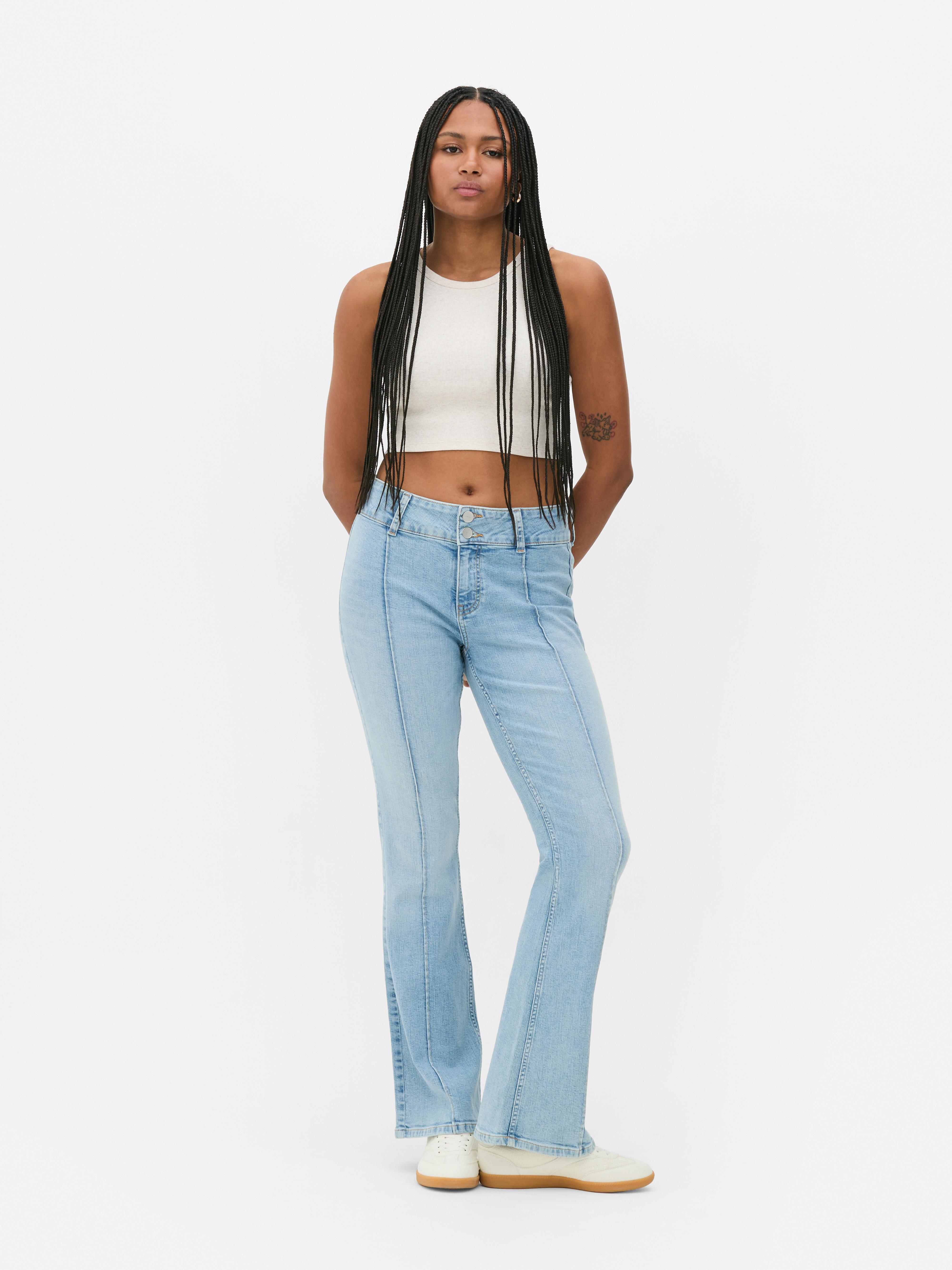Flared Pintuck Jeans