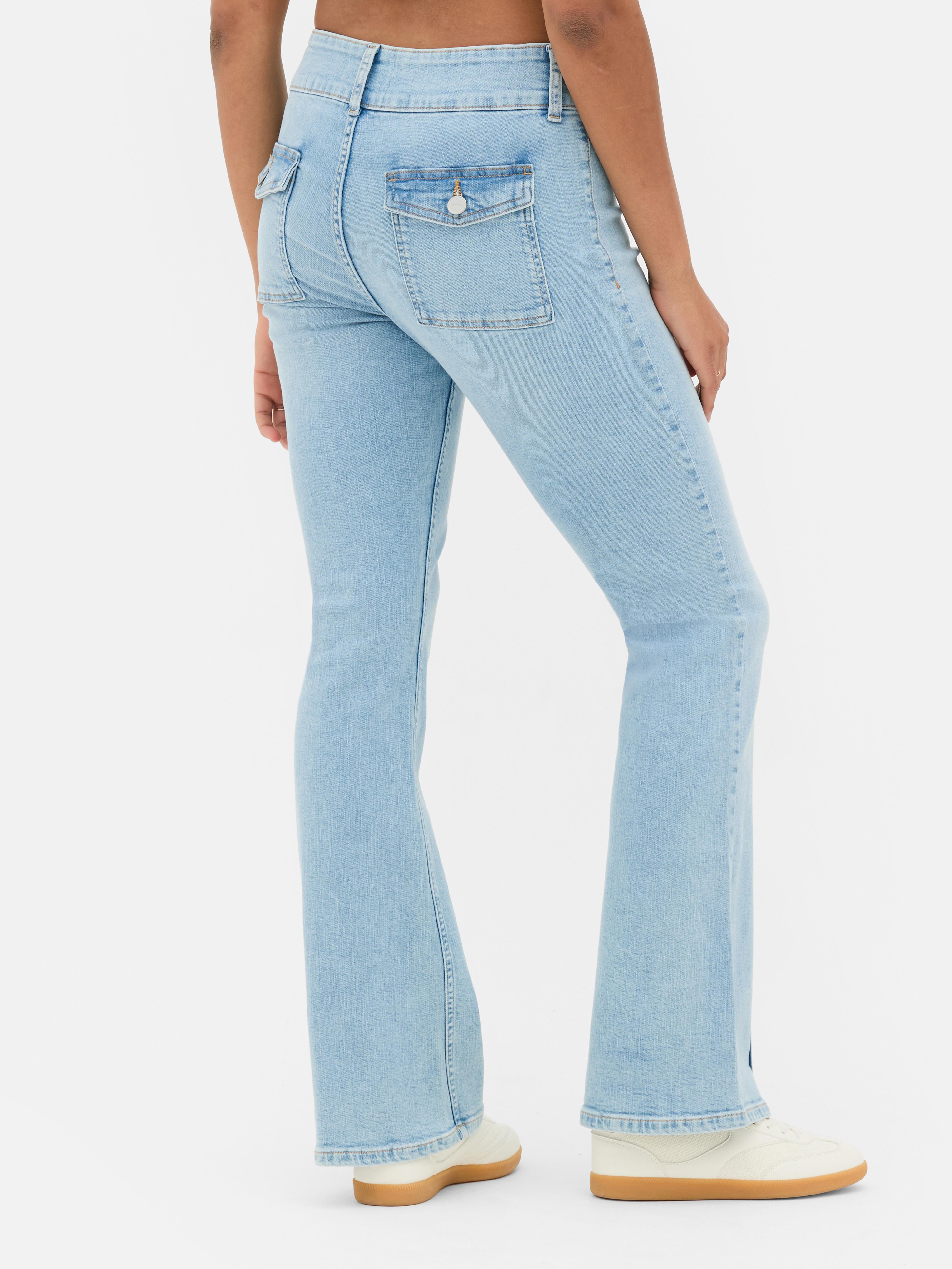 Flared Pintuck Jeans