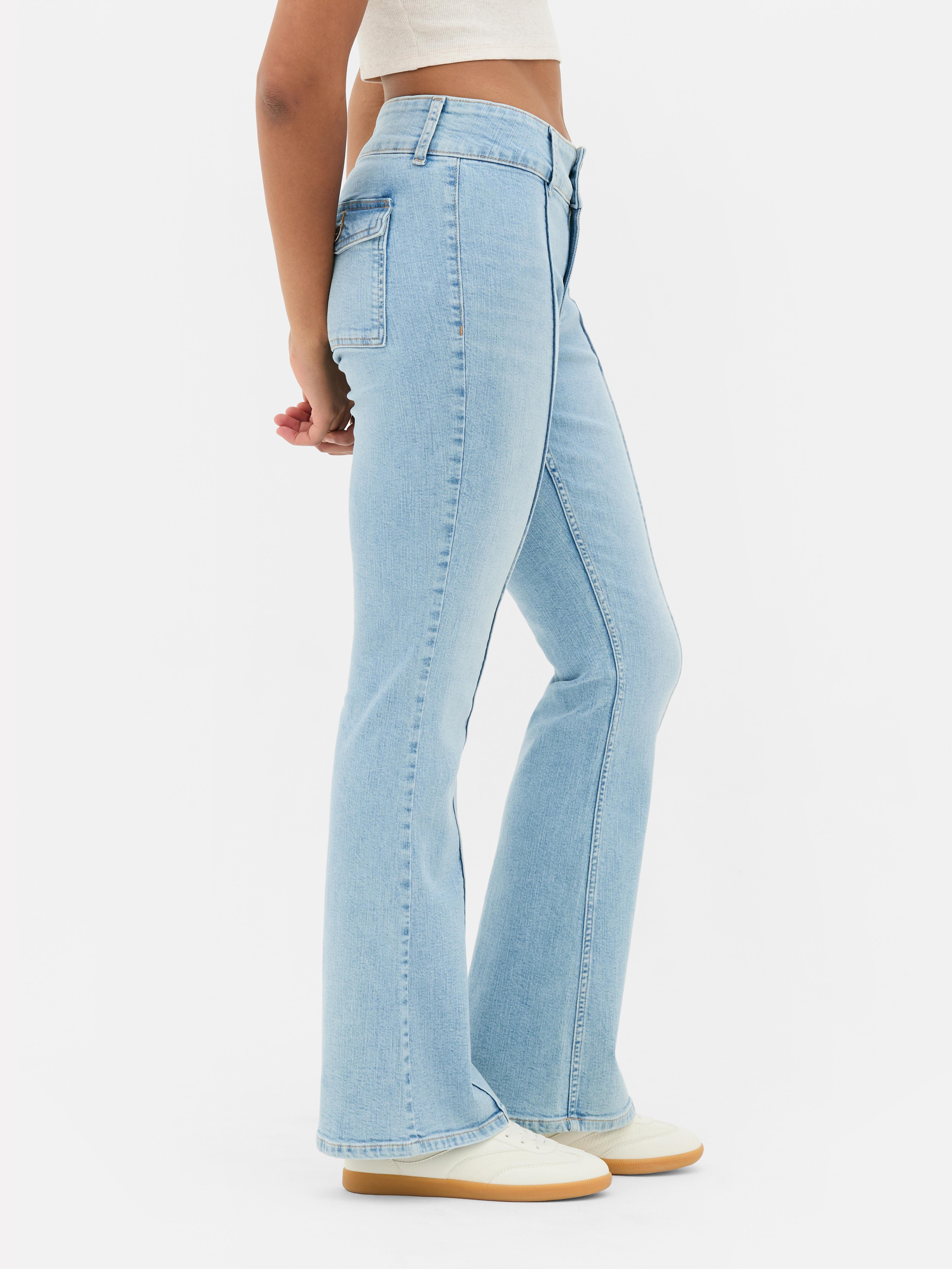 Flared Pintuck Jeans