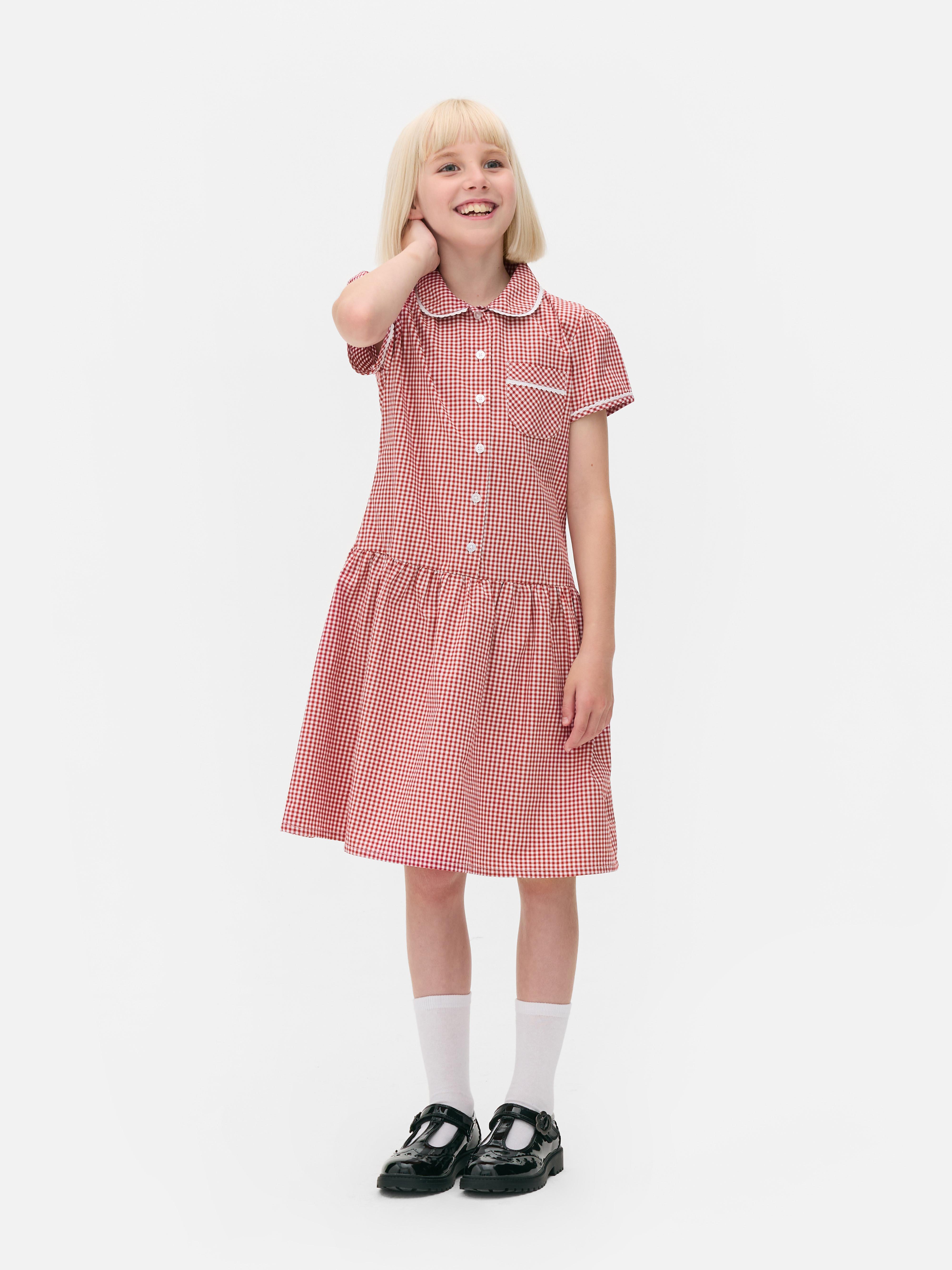 7-15yrs | Gingham Check School Dress