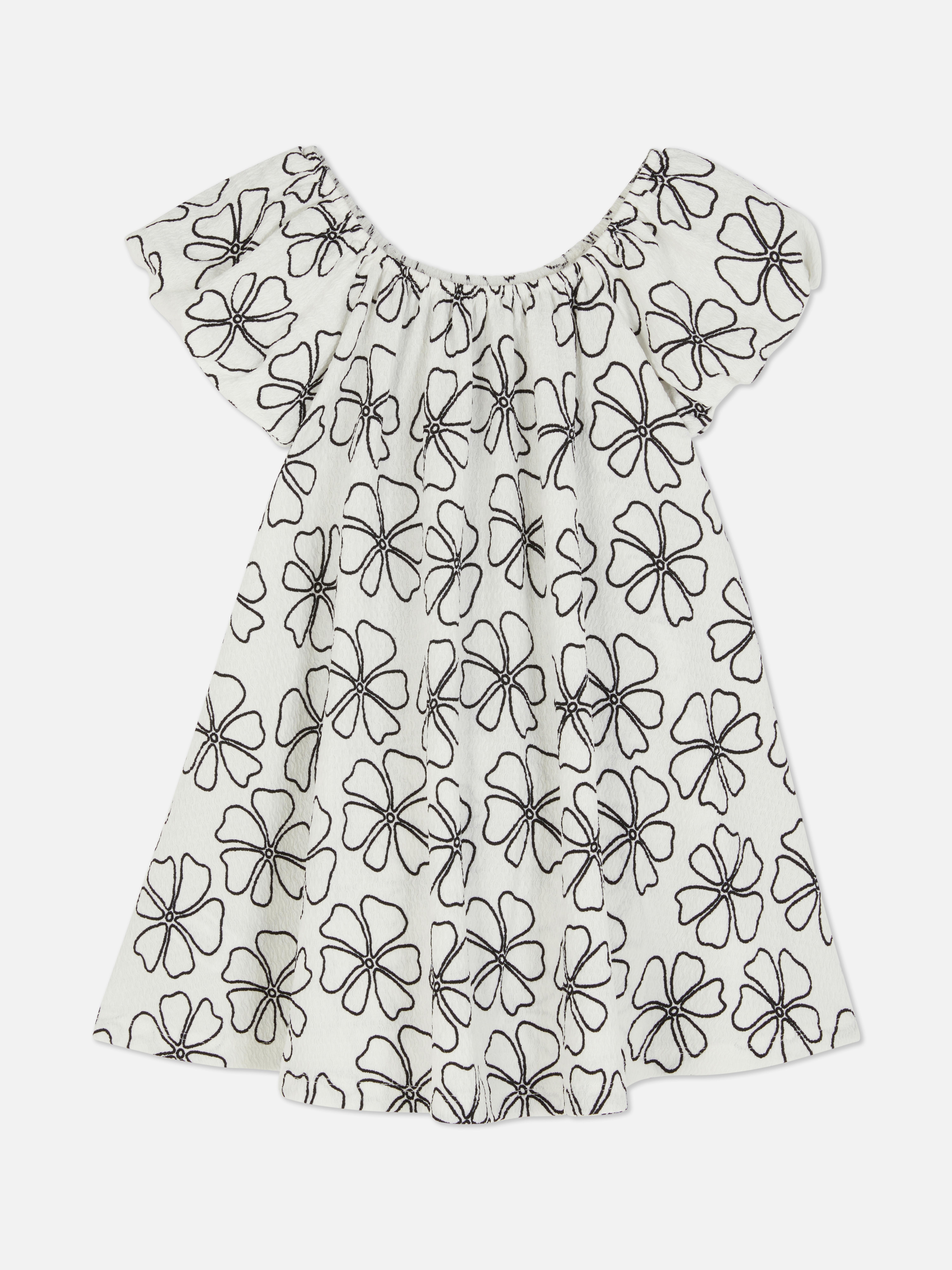 Floral Puffed Sleeve Dress