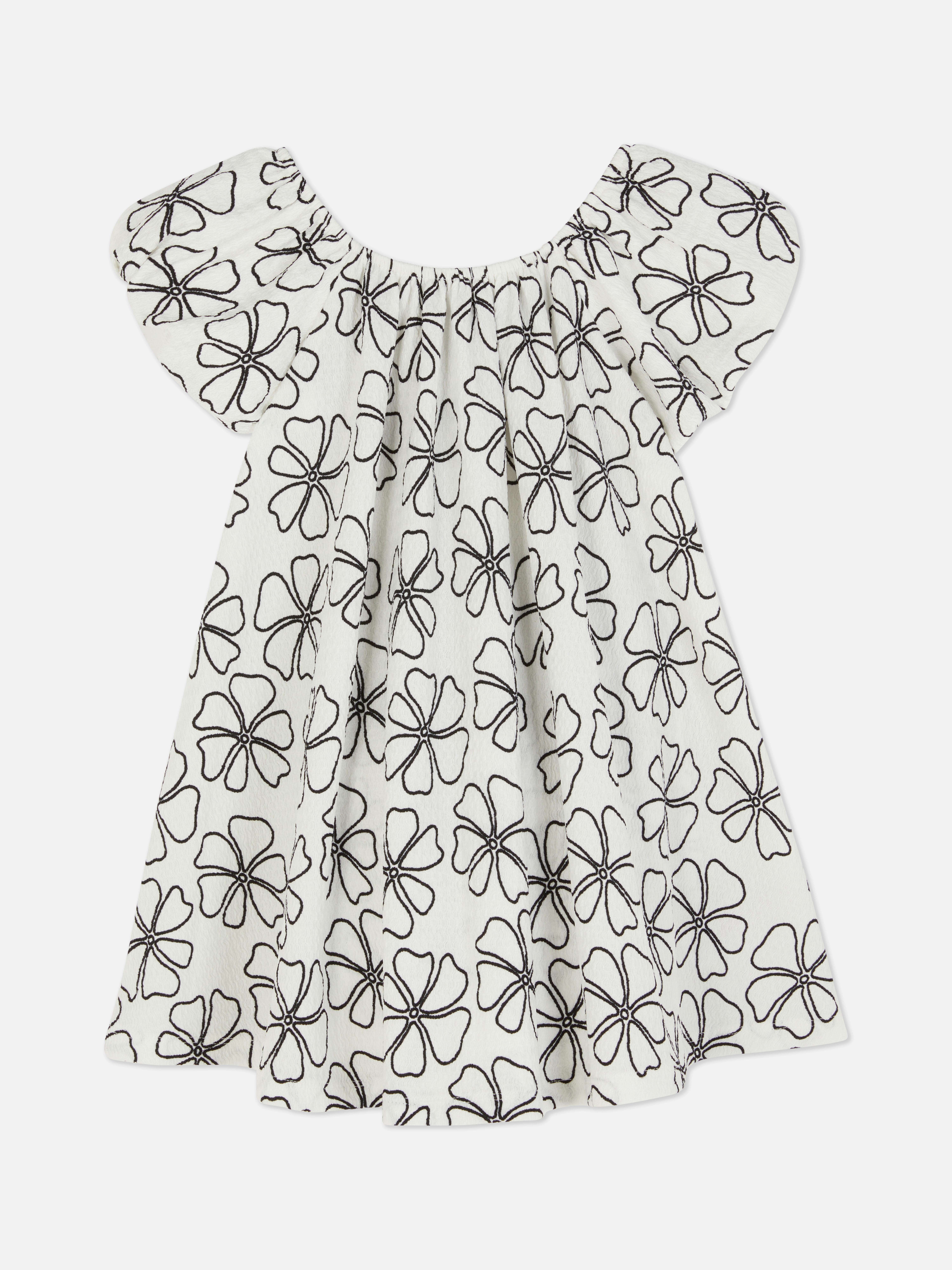 1,5 - 8 ani | Rochie florală cu mâneci bufante