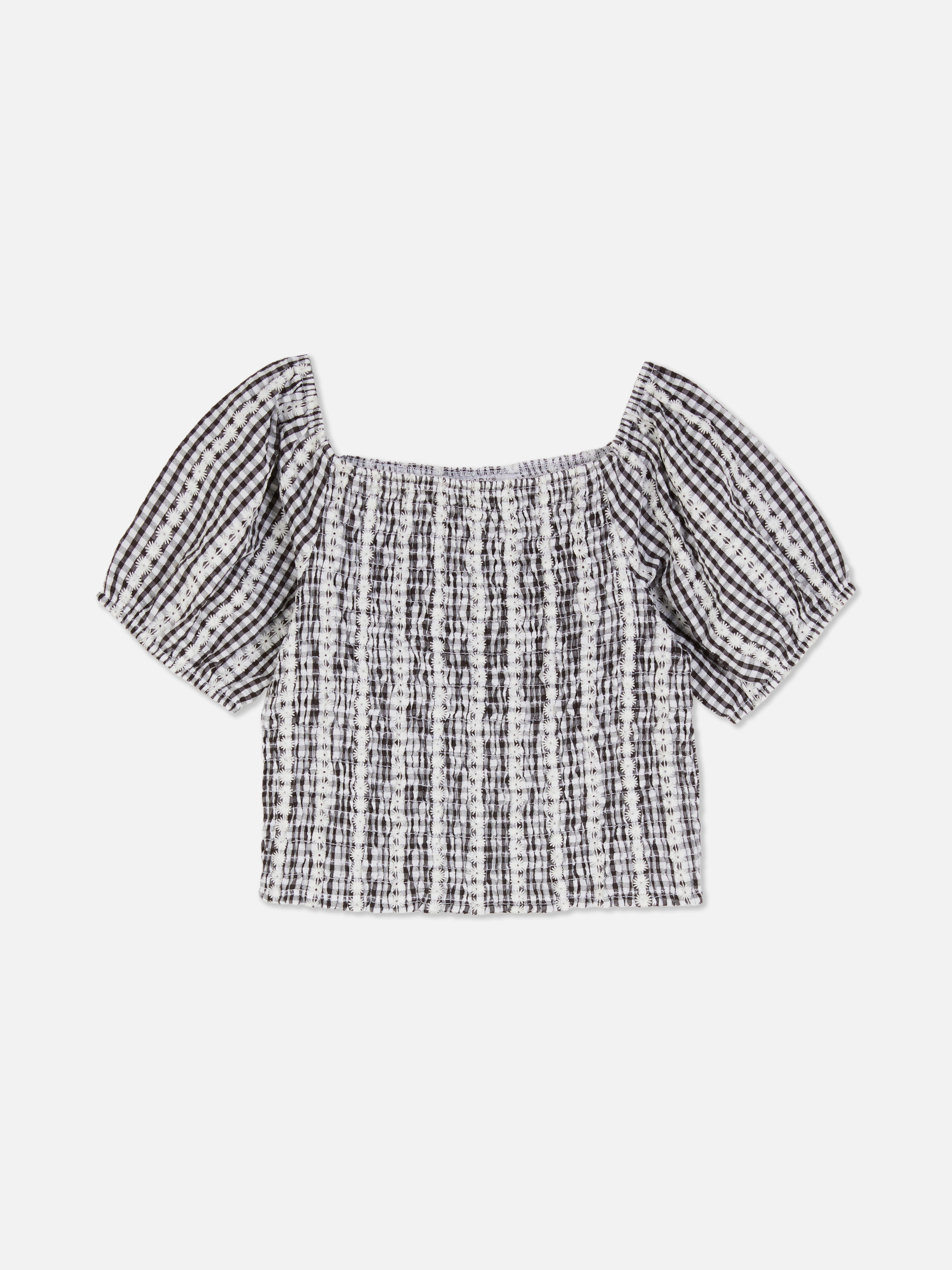 Blouse met Vichy-ruitje
