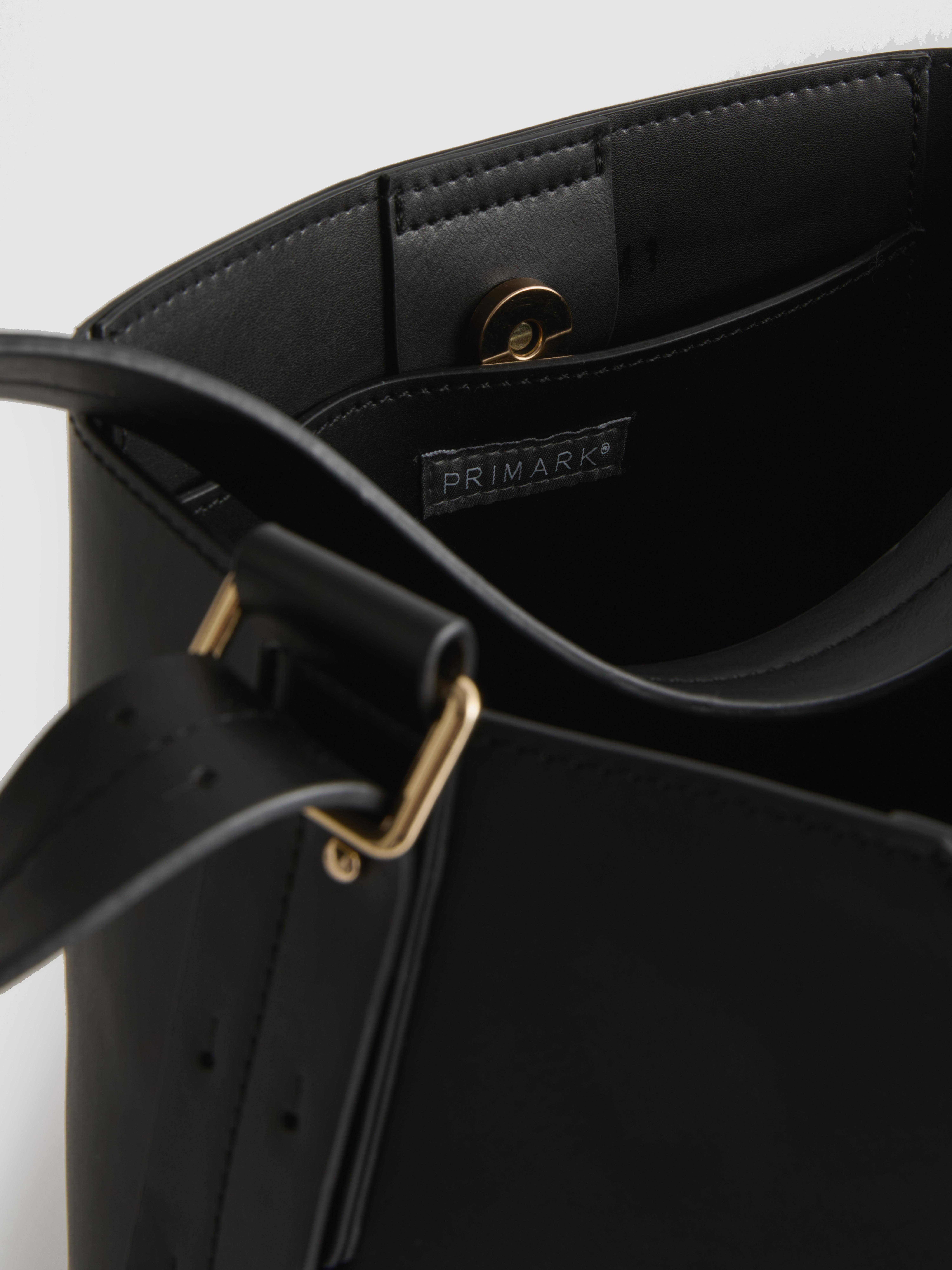 Tote bag a secchiello con fibbia