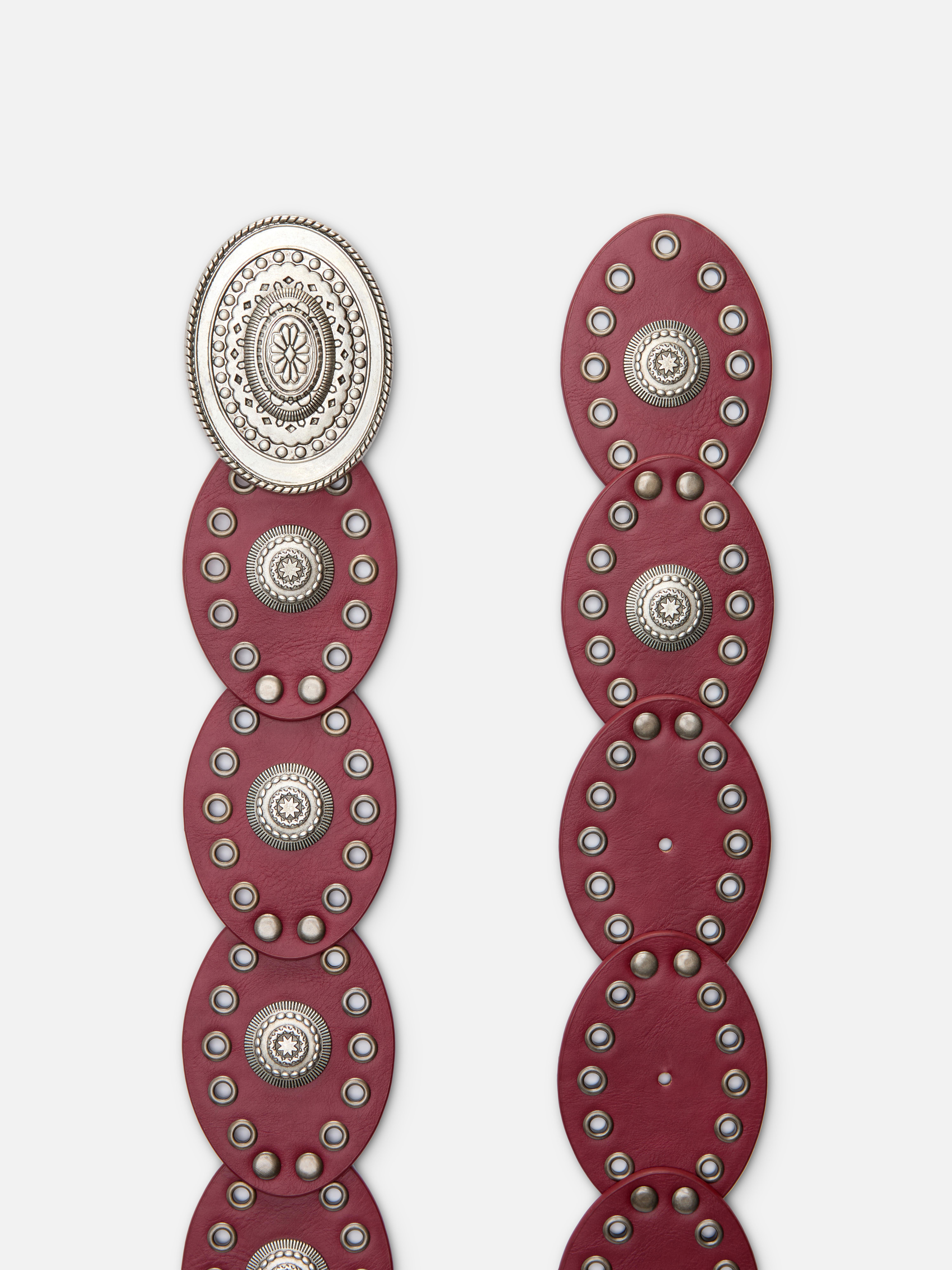 Ceinture western à disque en simili cuir
