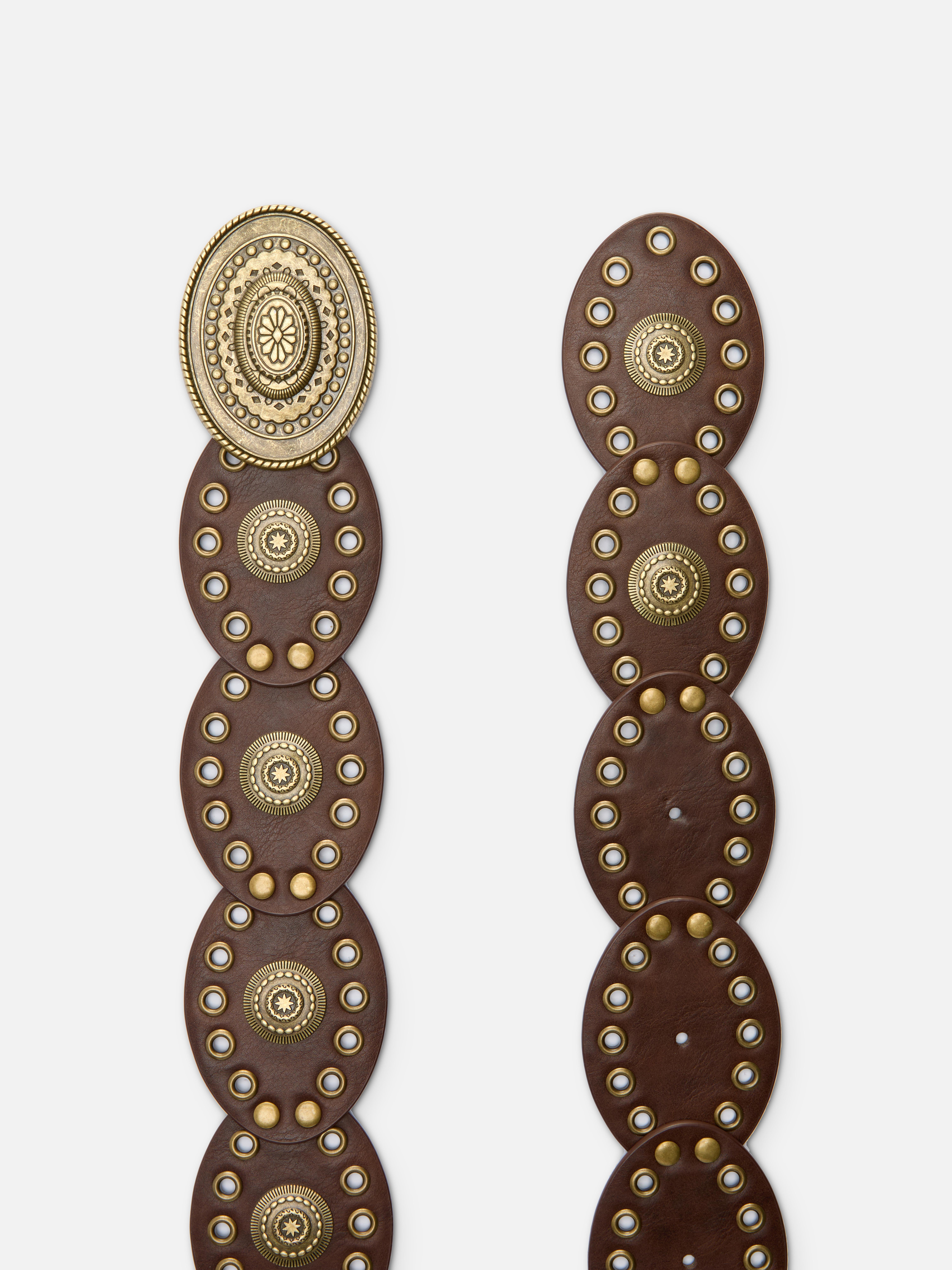 Faux Leather Western Disc Belt