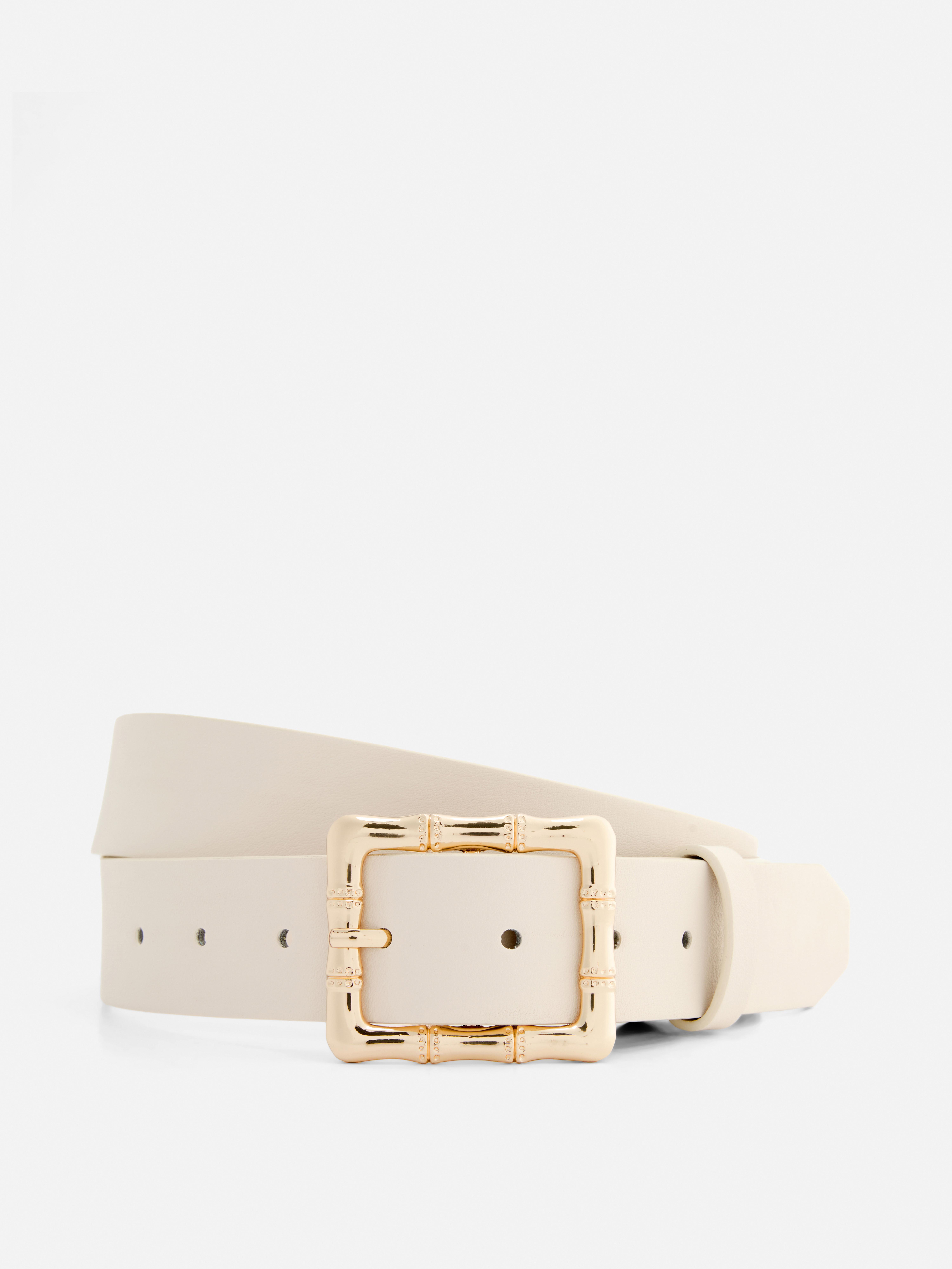 Riem met metallic gesp Ecru