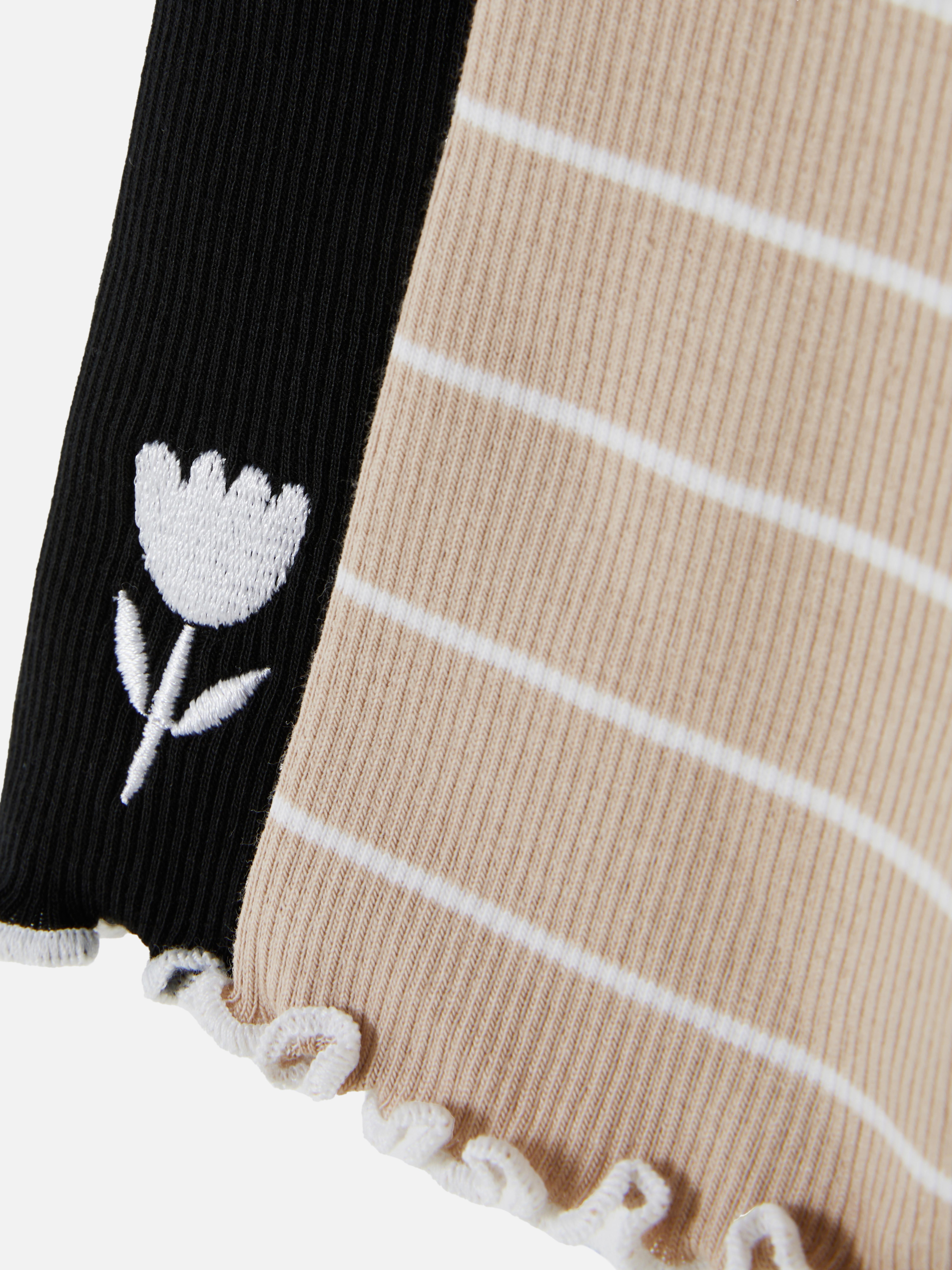 1.5-8yrs | 2pk Ribbed Lettuce Trim Leggings