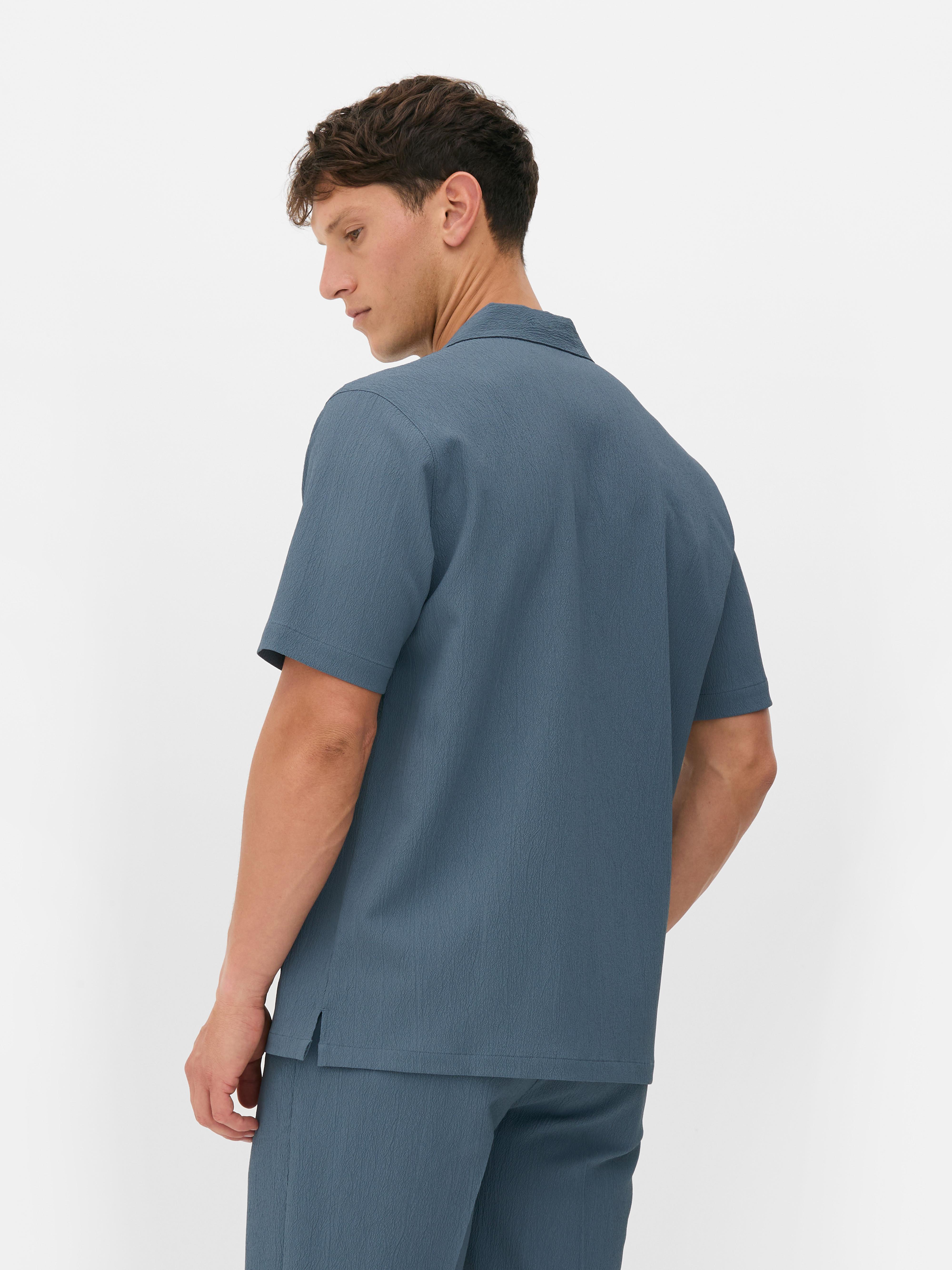 Camisa manga curta enrugada Kem