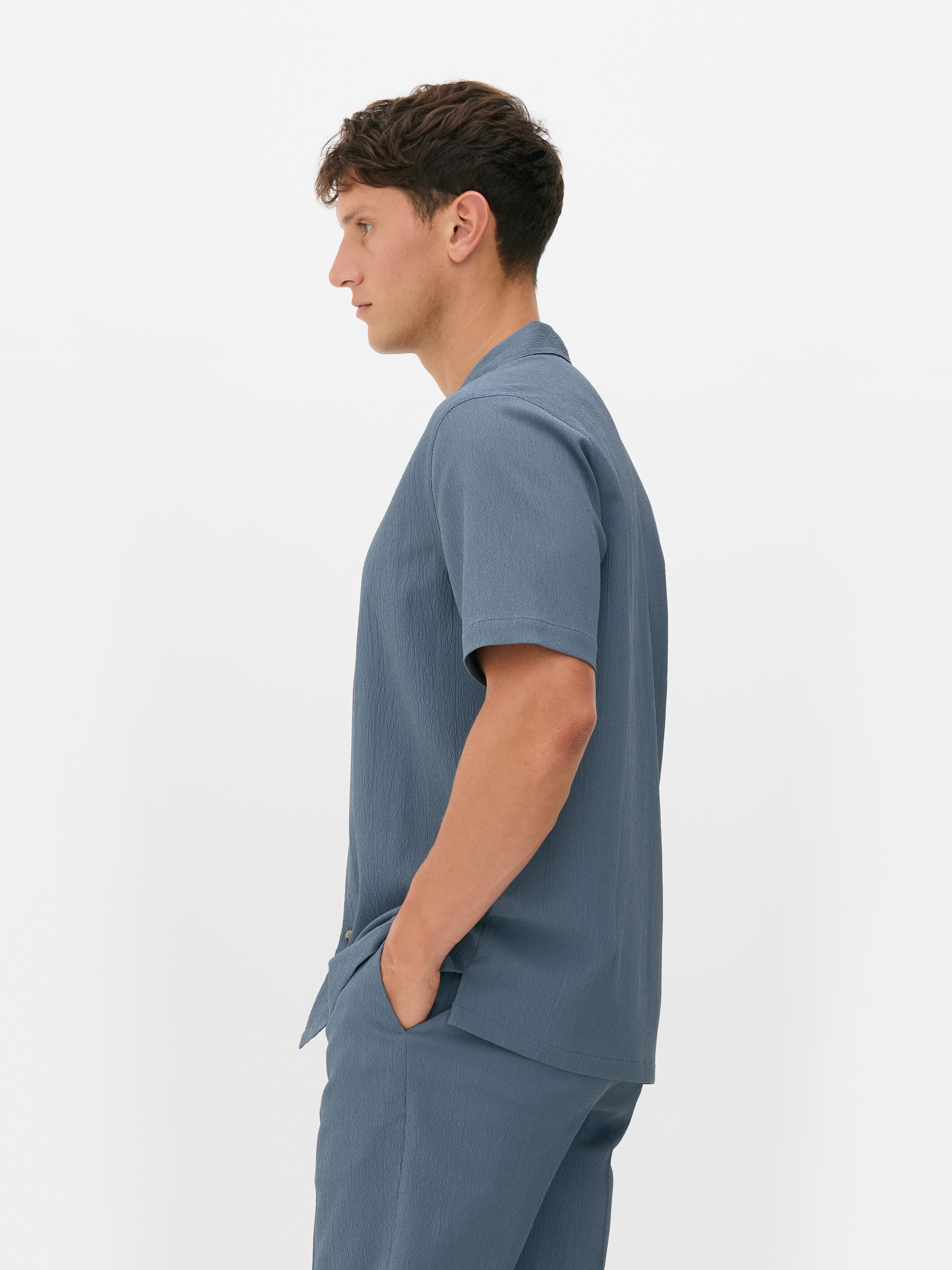 Camisa manga curta enrugada Kem